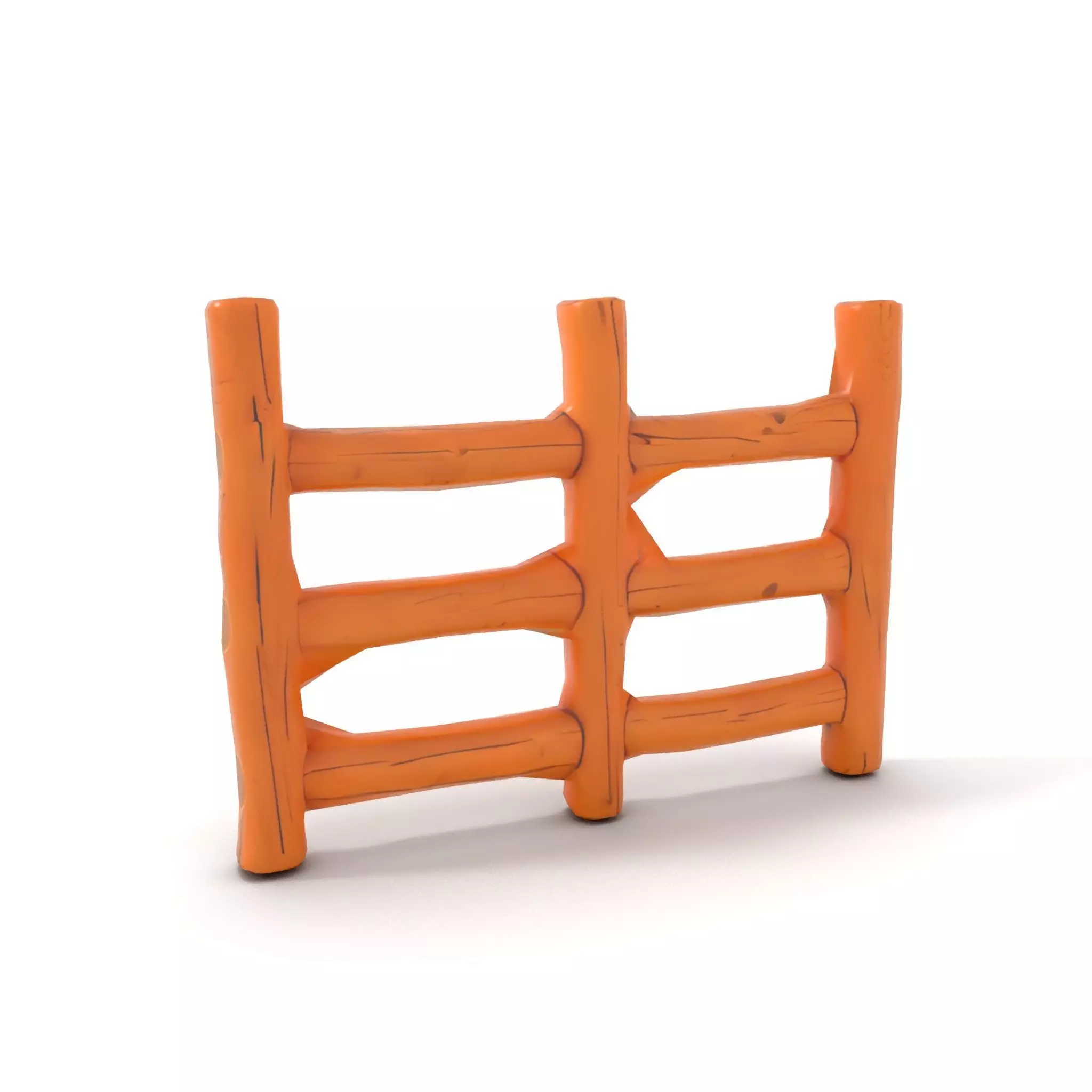 Rustic Wood Fence model pack Low-poly 3D model_8