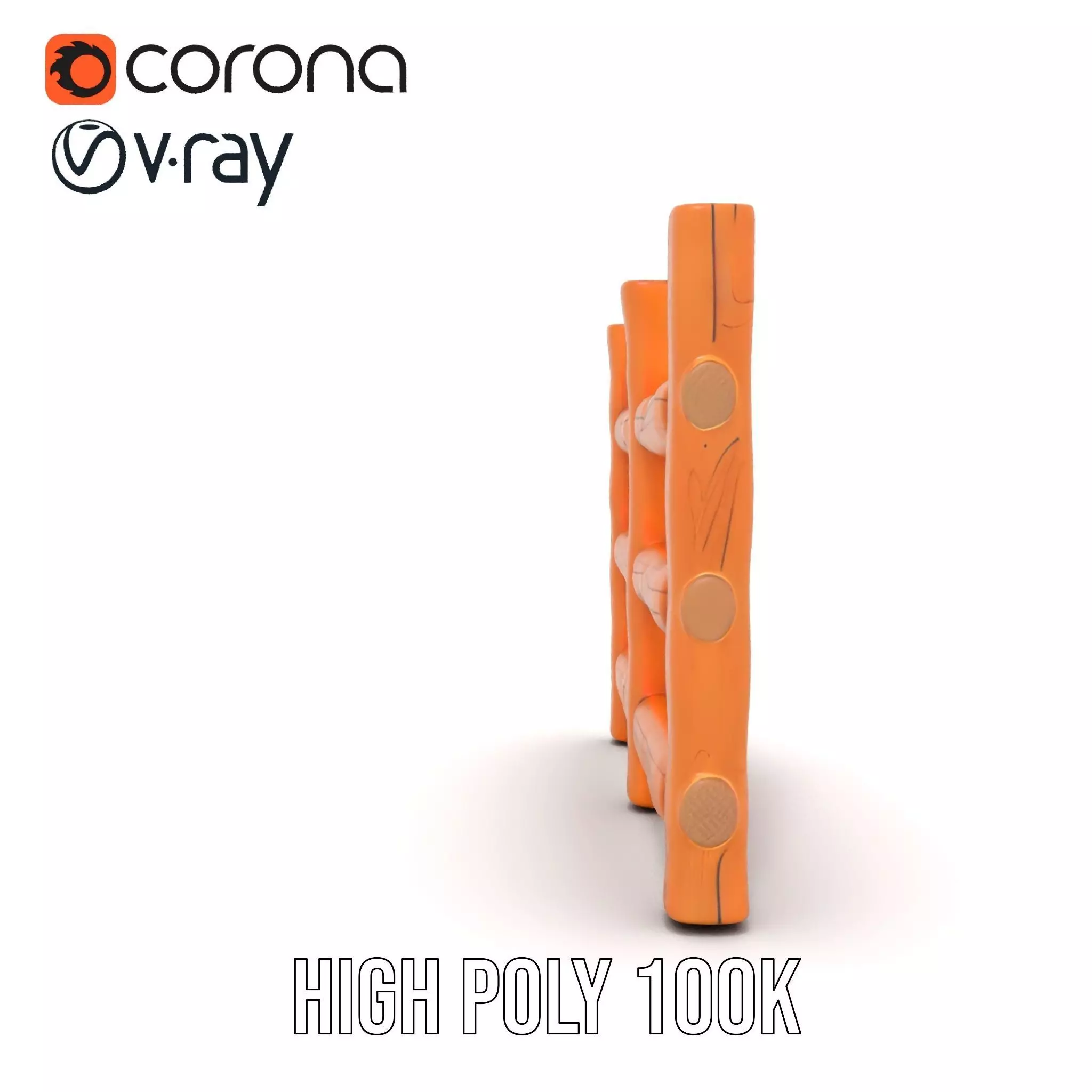 Rustic Wood Fence model pack Low-poly 3D model_27