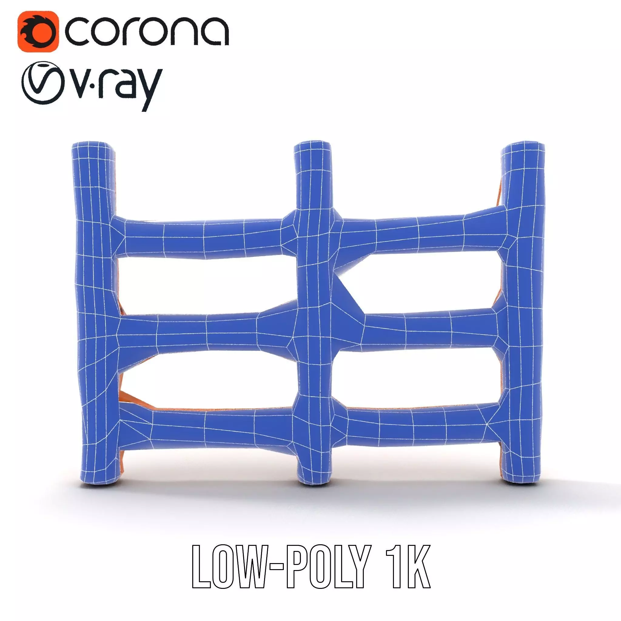 Rustic Wood Fence model pack Low-poly 3D model_15