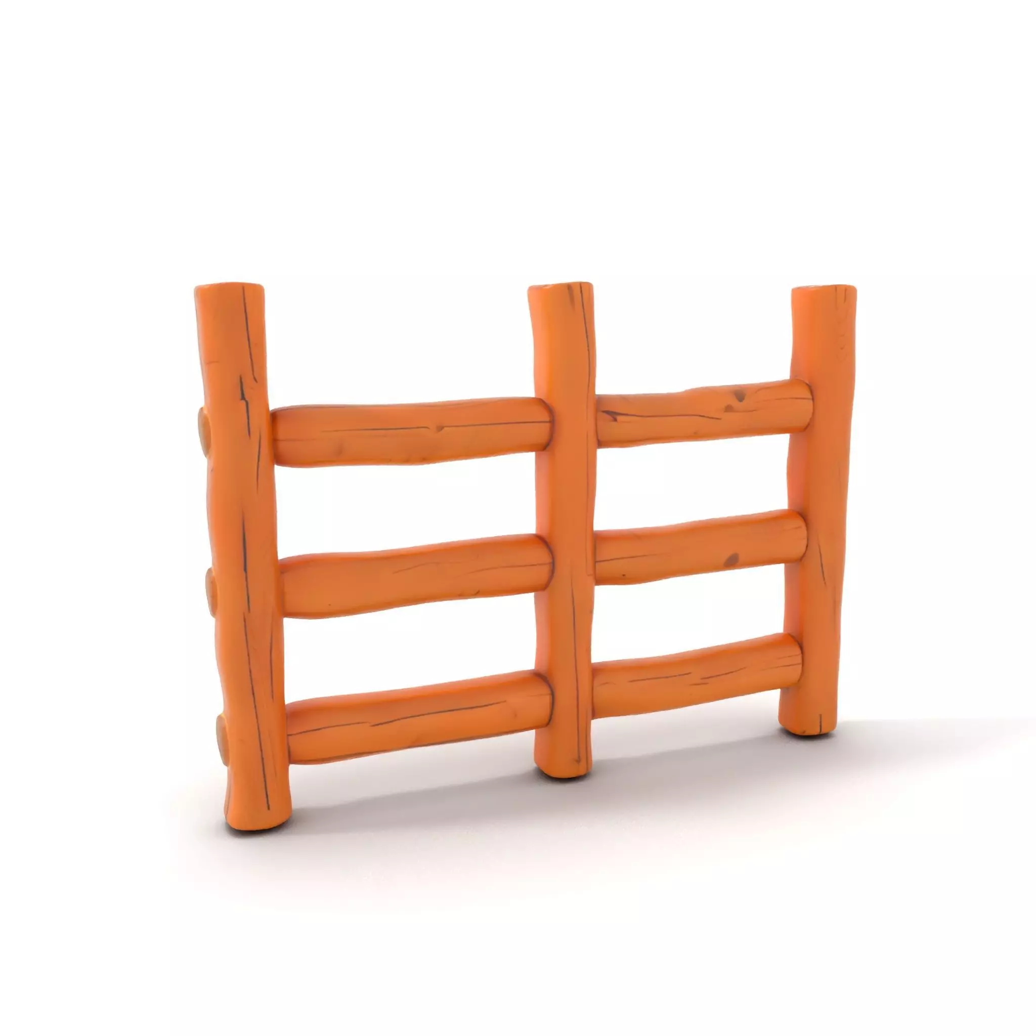 Rustic Wood Fence model pack Low-poly 3D model_0