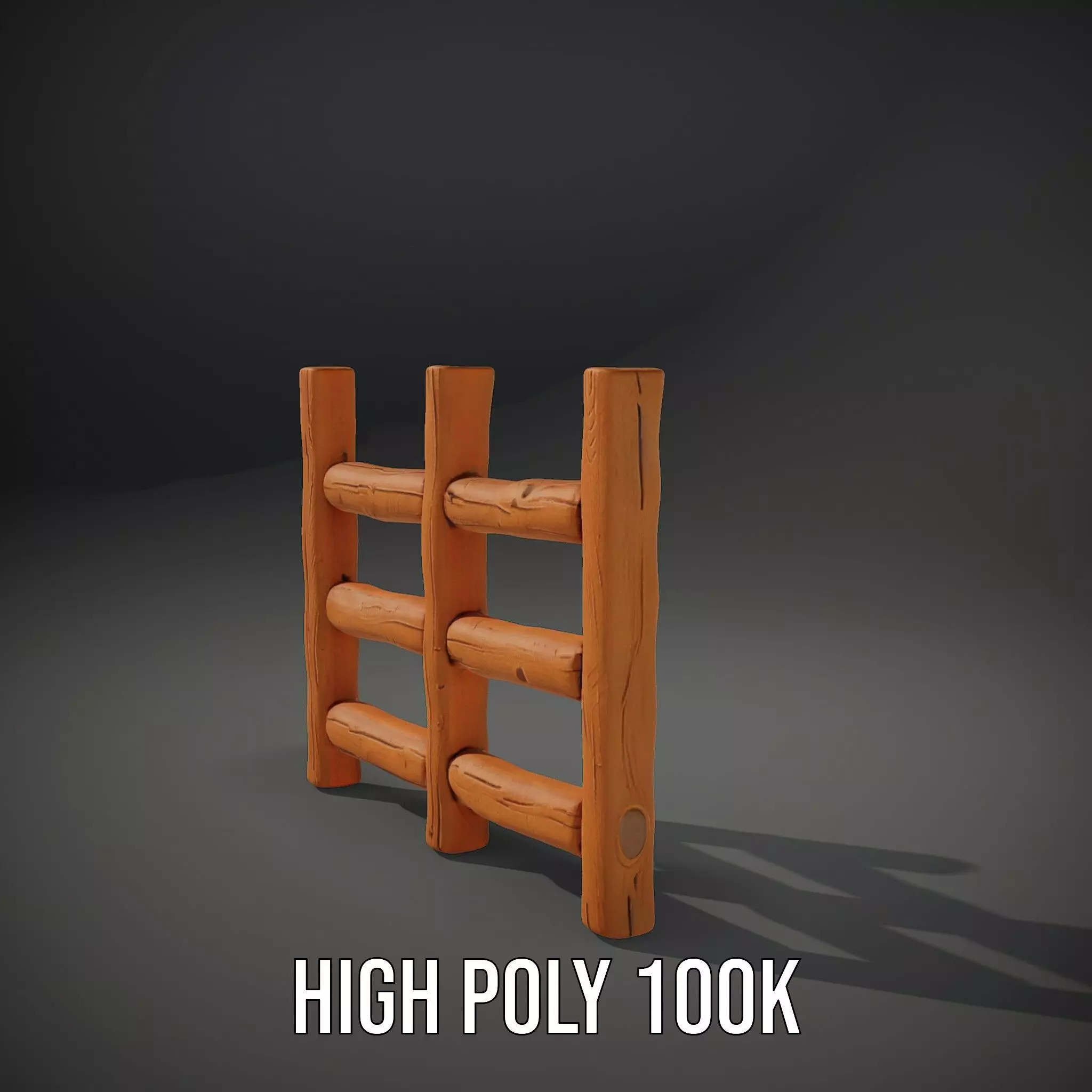 Rustic Wood Fence model pack Low-poly 3D model_9