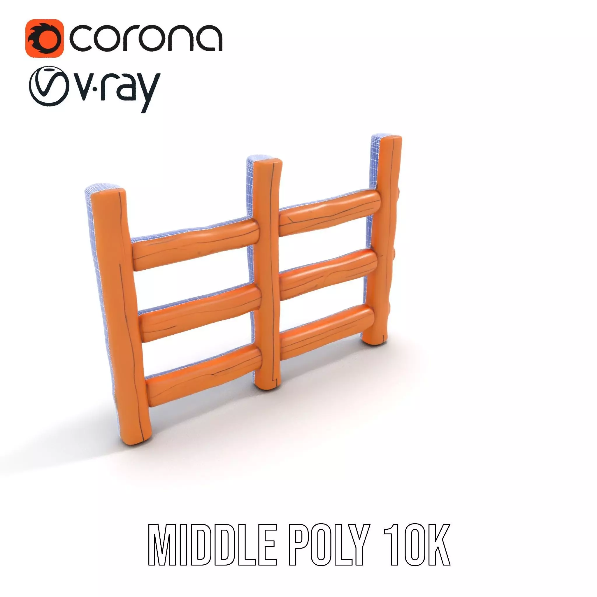 Rustic Wood Fence model pack Low-poly 3D model_28