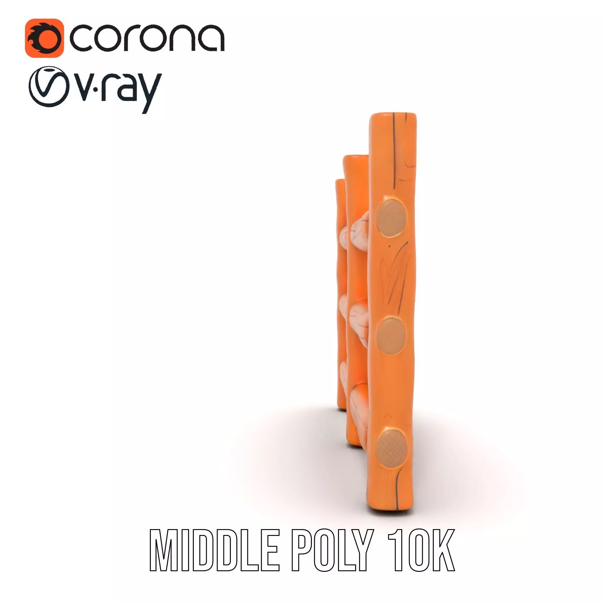 Rustic Wood Fence model pack Low-poly 3D model_17