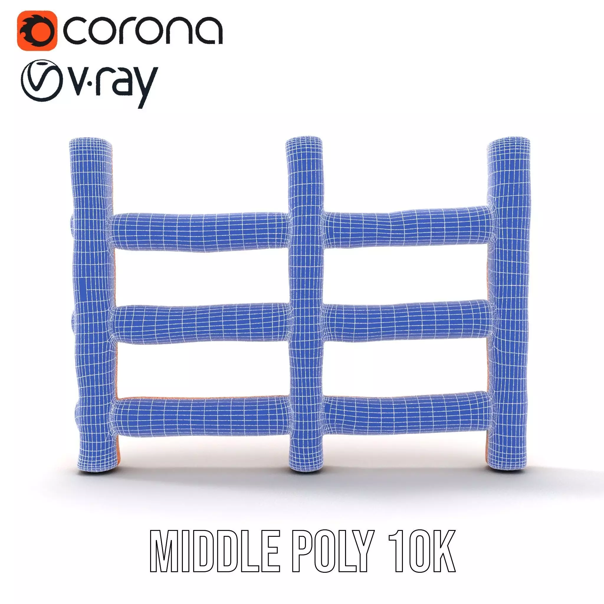 Rustic Wood Fence model pack Low-poly 3D model_19