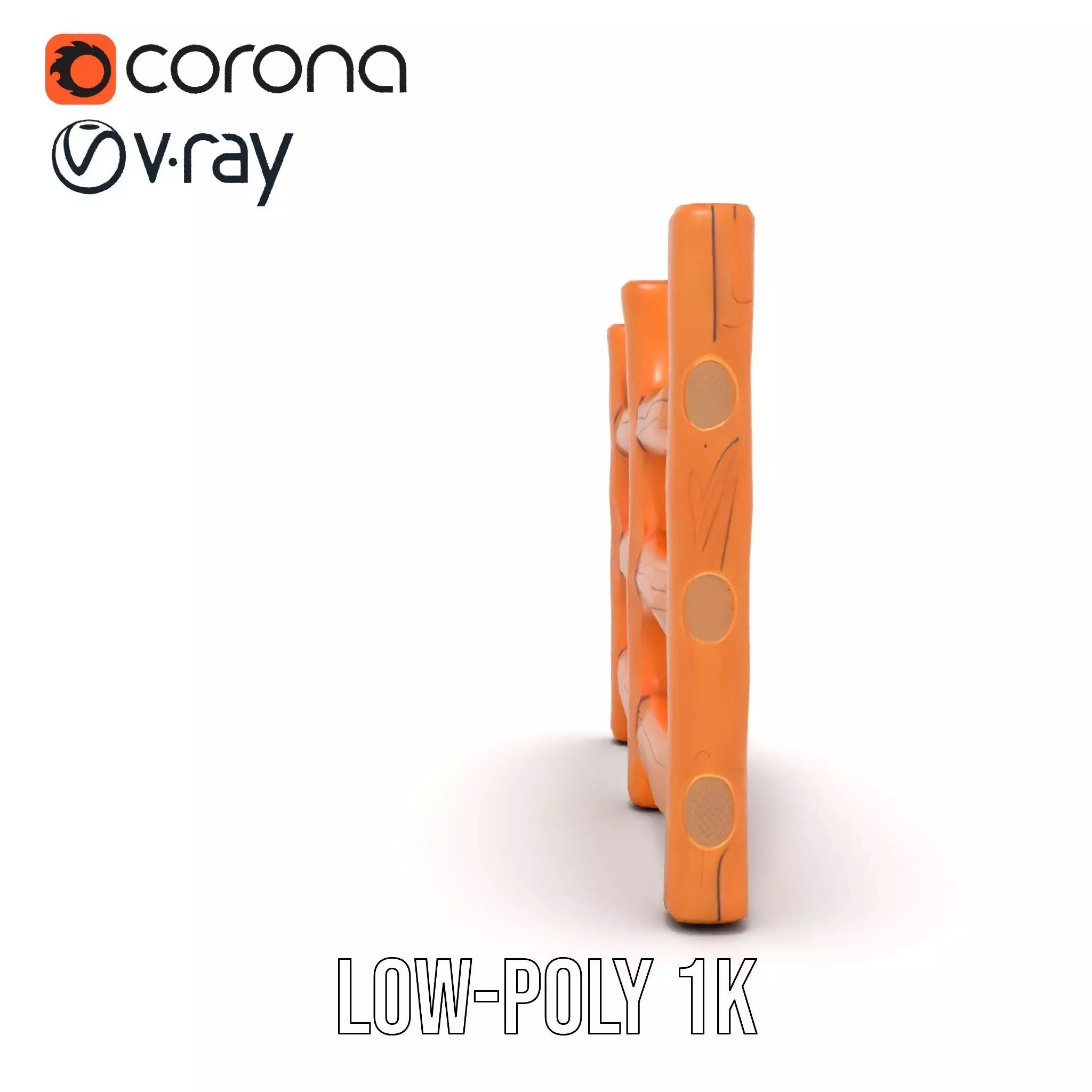 Rustic Wood Fence model pack Low-poly 3D model_18