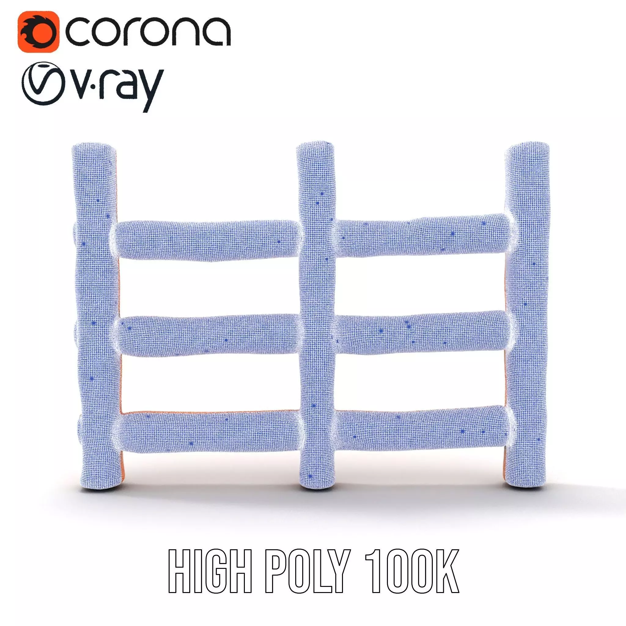 Rustic Wood Fence model pack Low-poly 3D model_35