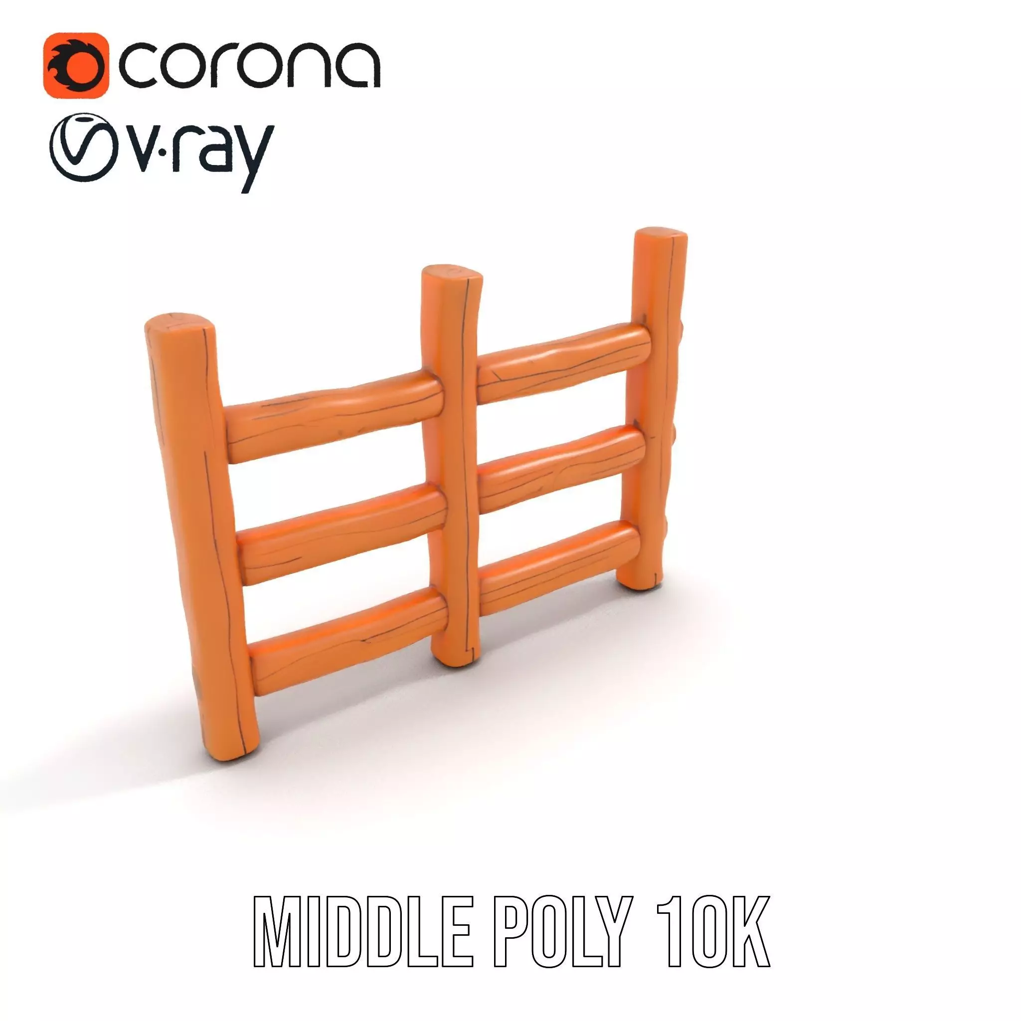 Rustic Wood Fence model pack Low-poly 3D model_25