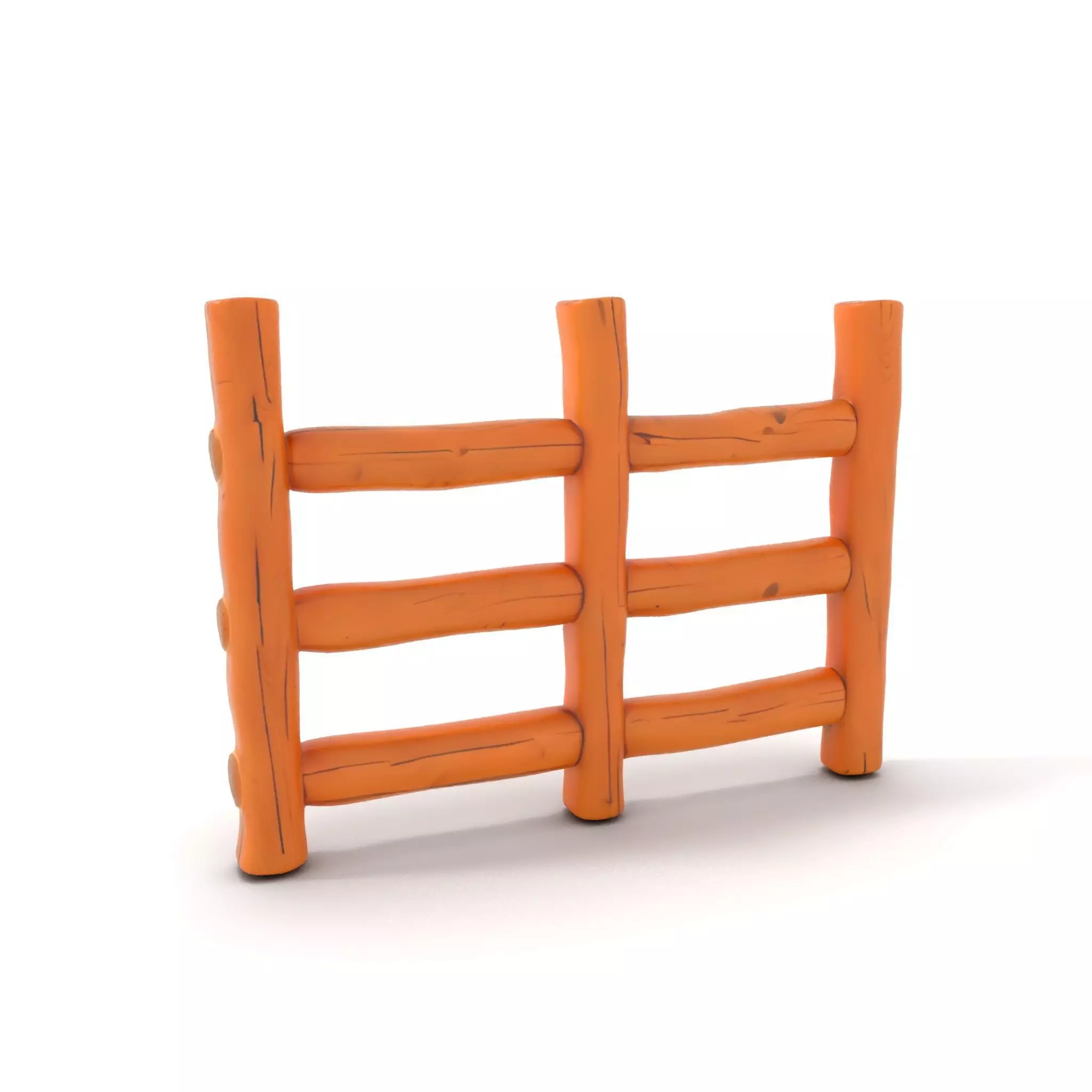 Rustic Wood Fence model pack Low-poly 3D model_14