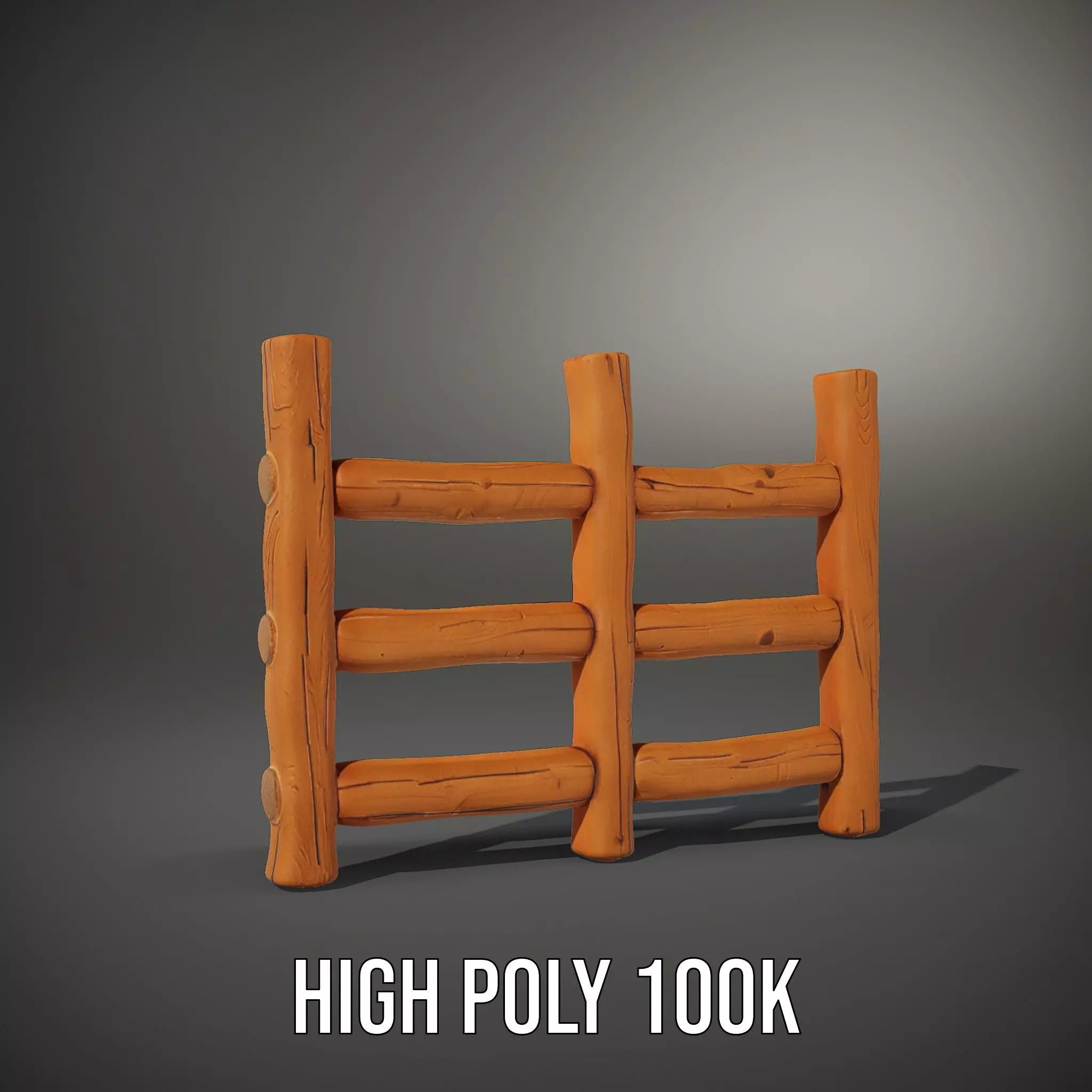 Rustic Wood Fence model pack Low-poly 3D model_11