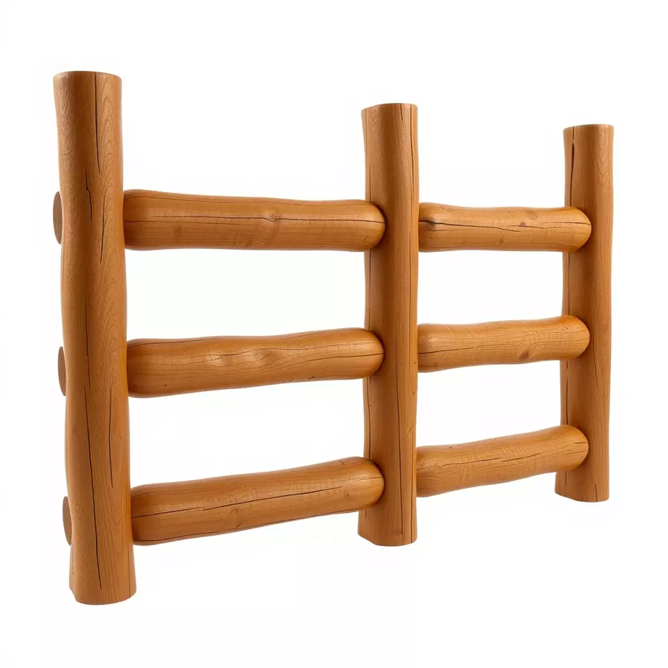 Rustic Wood Fence model pack Low-poly 3D model_3