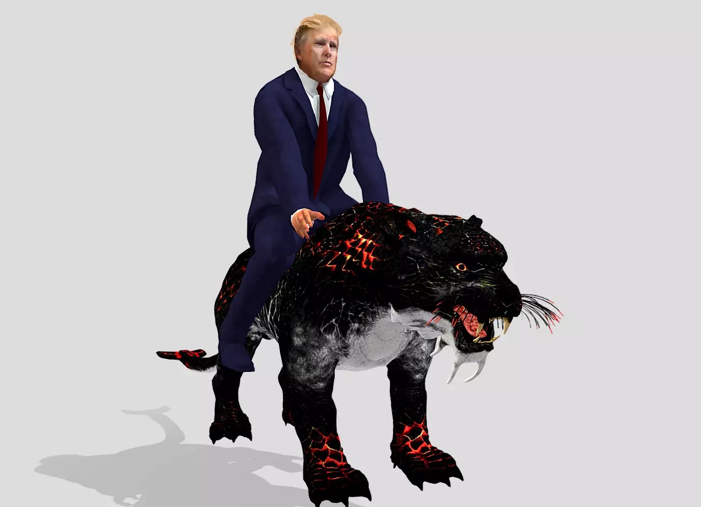 Donald Trump ride Lava Tiger 3D model_0