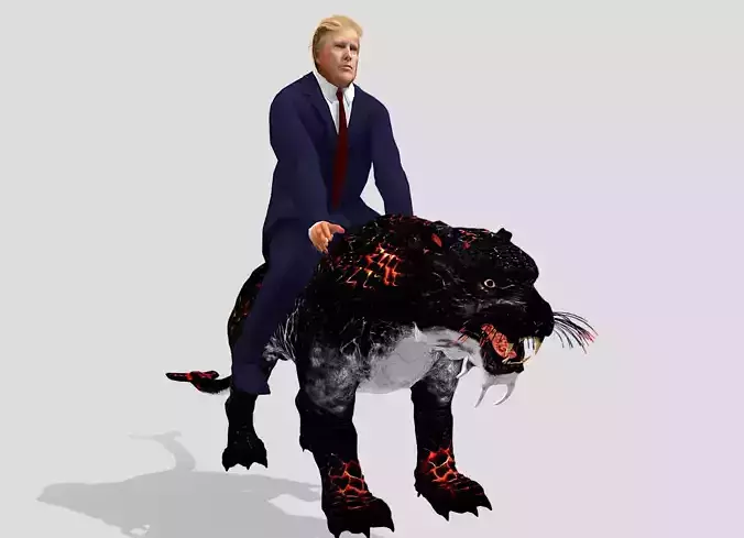 Donald Trump ride Lava Tiger 3D model Donald Trump ride Lava Tiger 3D model