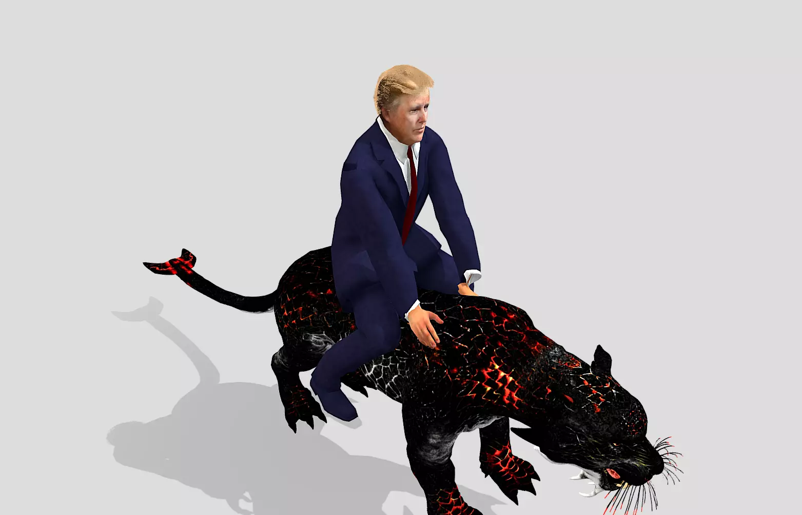 Donald Trump ride Lava Tiger 3D model_2