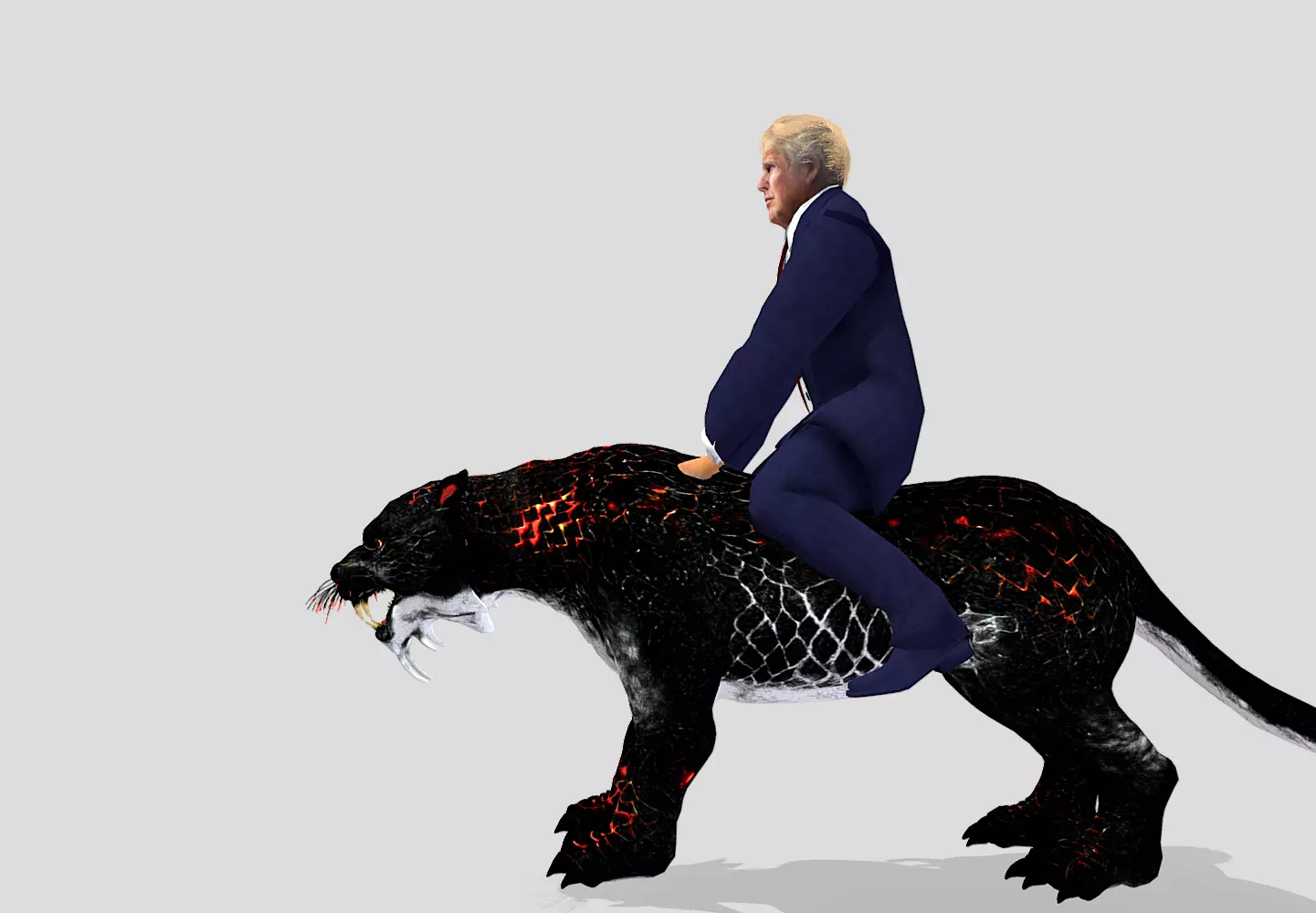 Donald Trump ride Lava Tiger 3D model_1