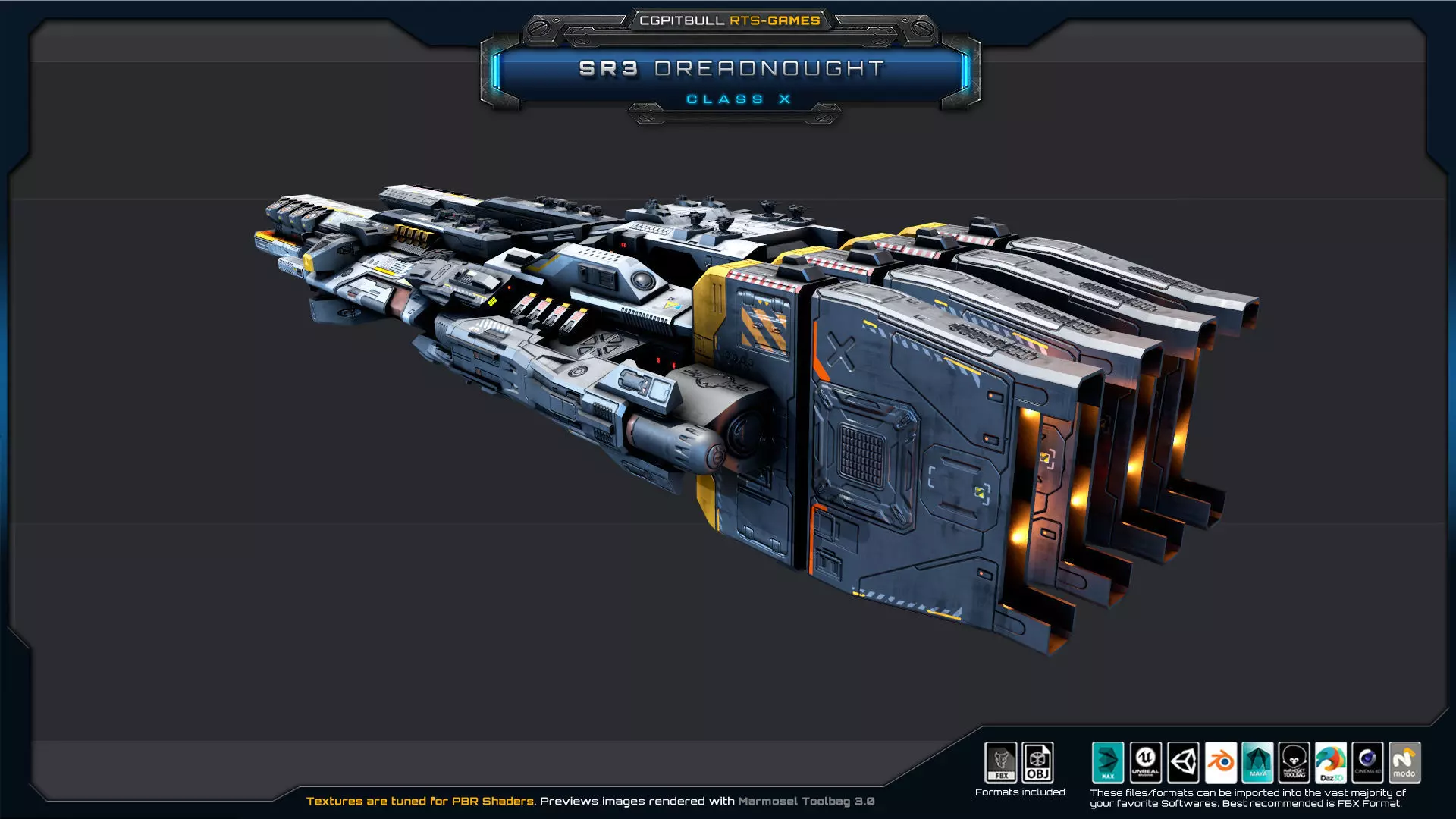 SR - Starships PACK Low-poly 3D model_14