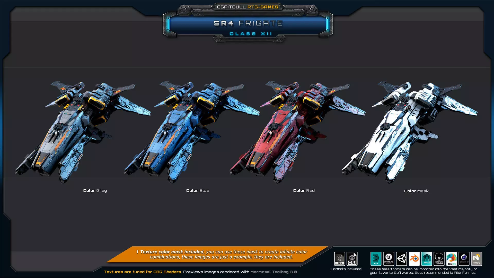 SR - Starships PACK Low-poly 3D model_24