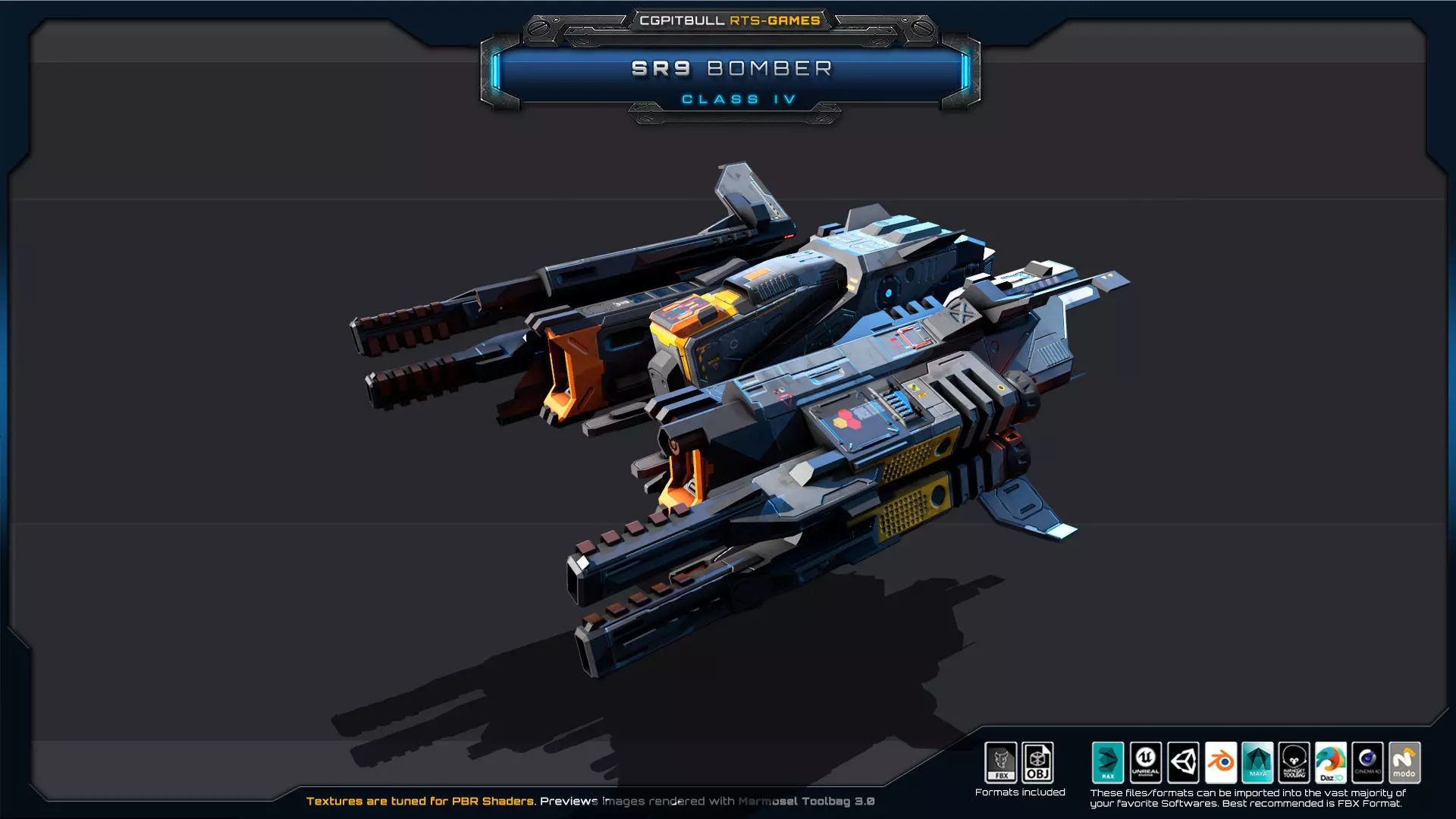 SR - Starships PACK Low-poly 3D model_55