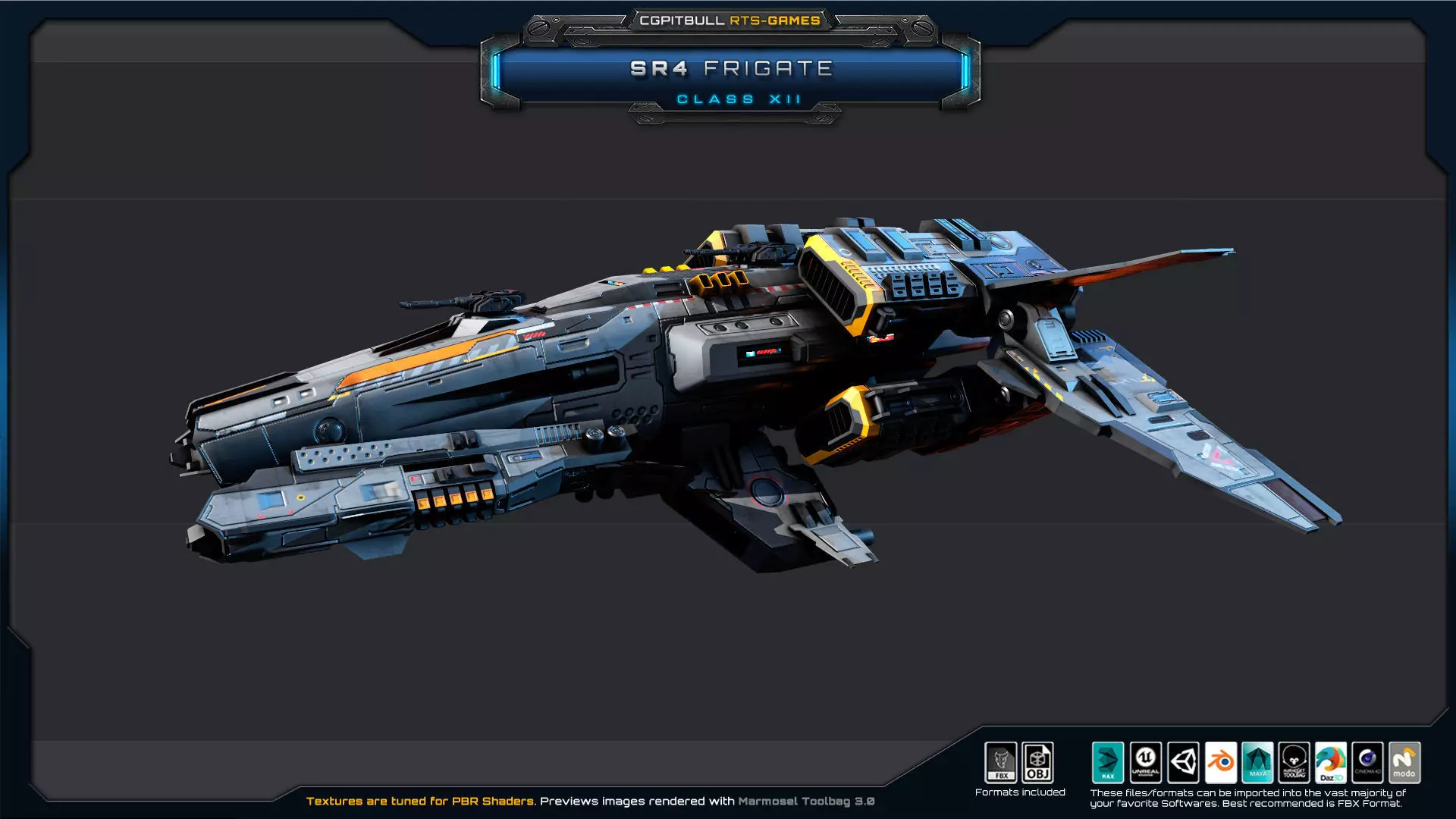 SR - Starships PACK Low-poly 3D model_21