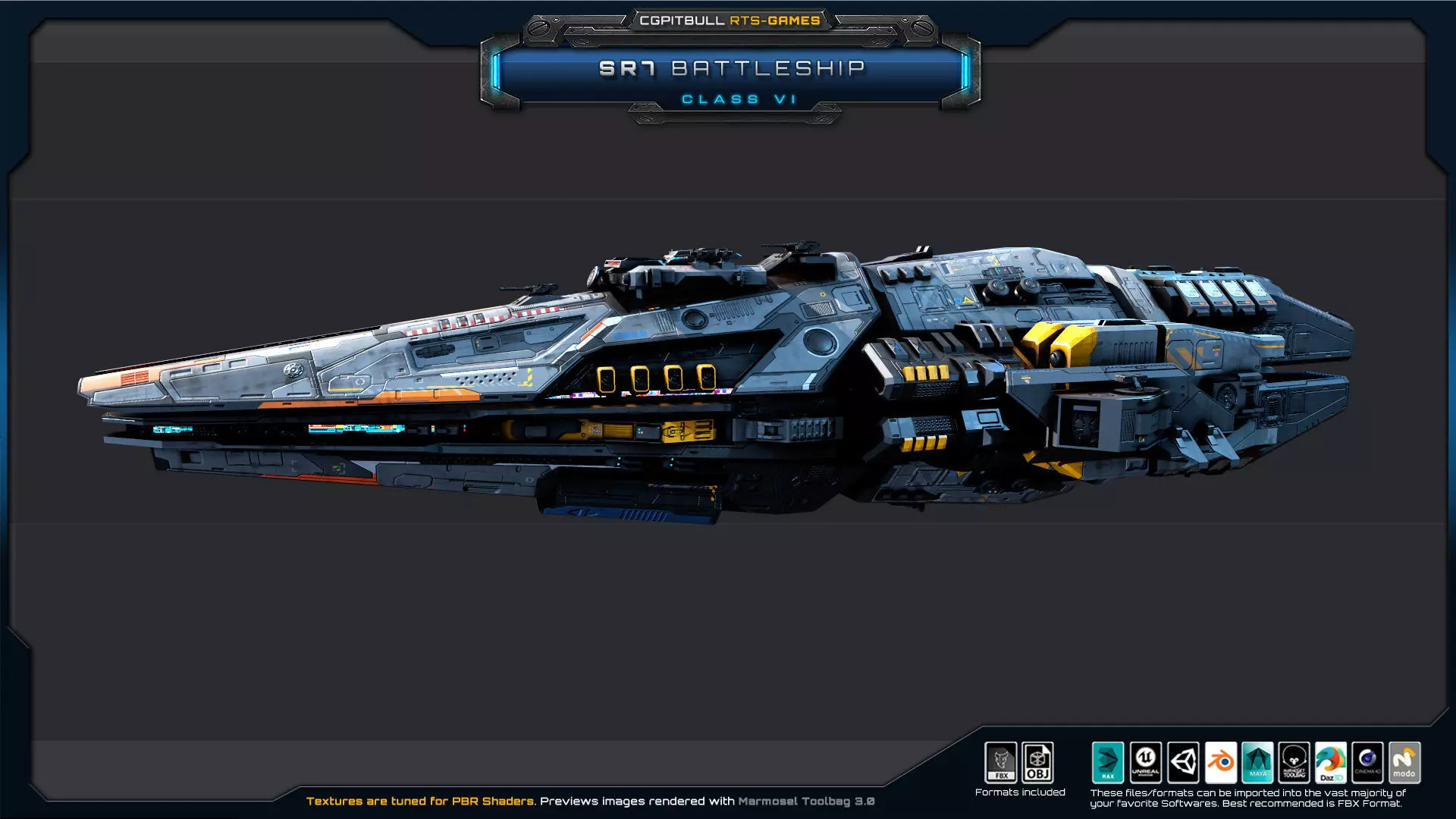 SR - Starships PACK Low-poly 3D model_44