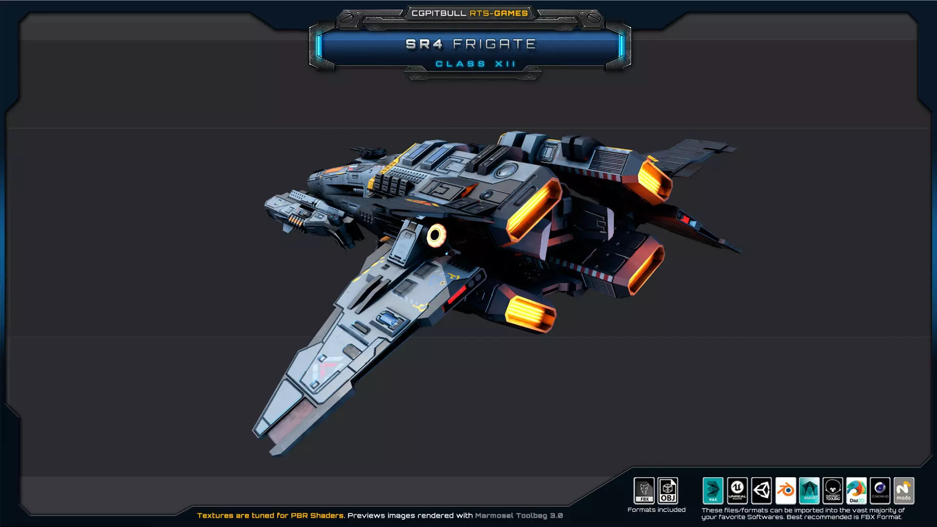 SR - Starships PACK Low-poly 3D model_23