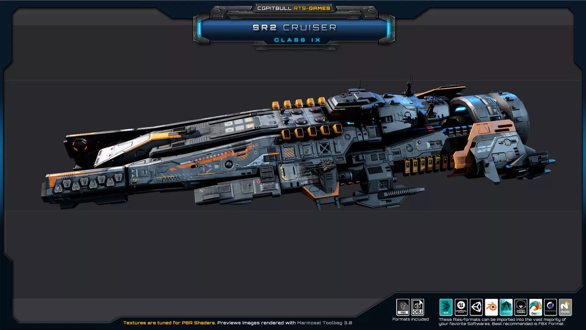 SR - Starships PACK Low-poly 3D model_4