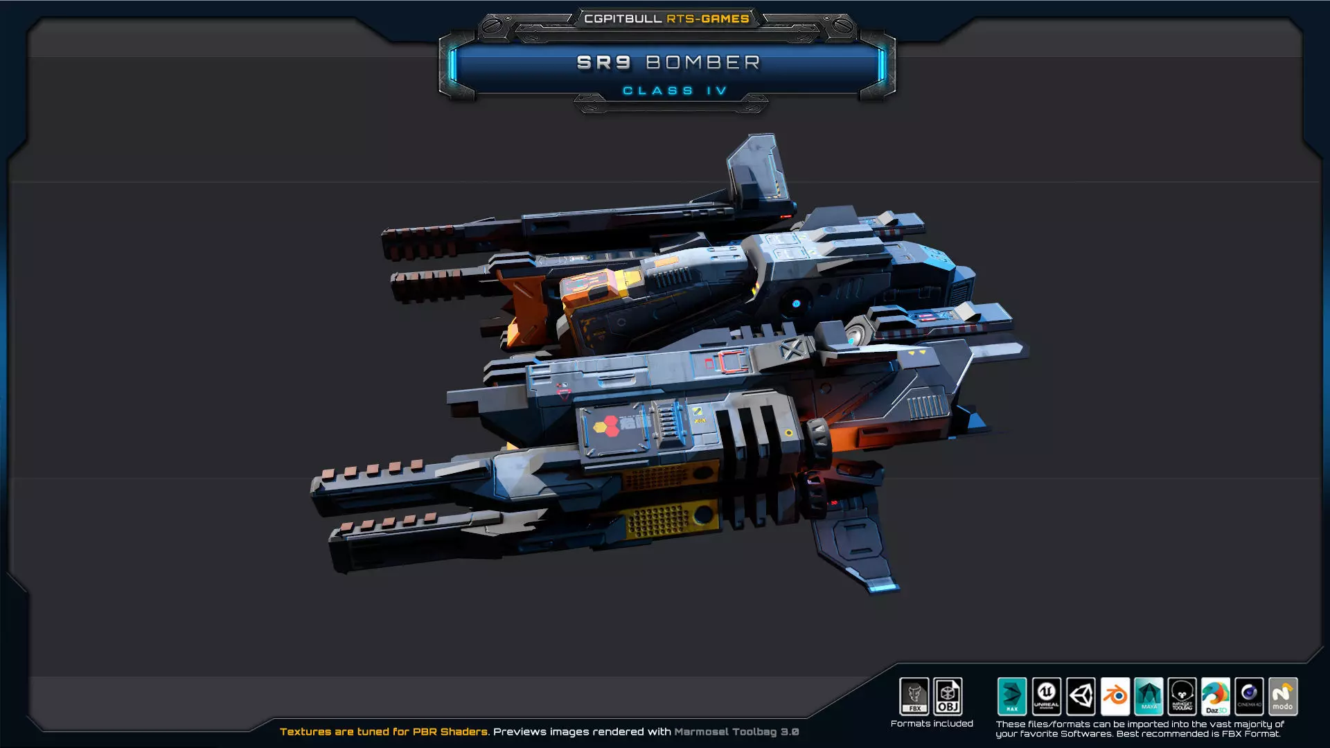 SR - Starships PACK Low-poly 3D model_56