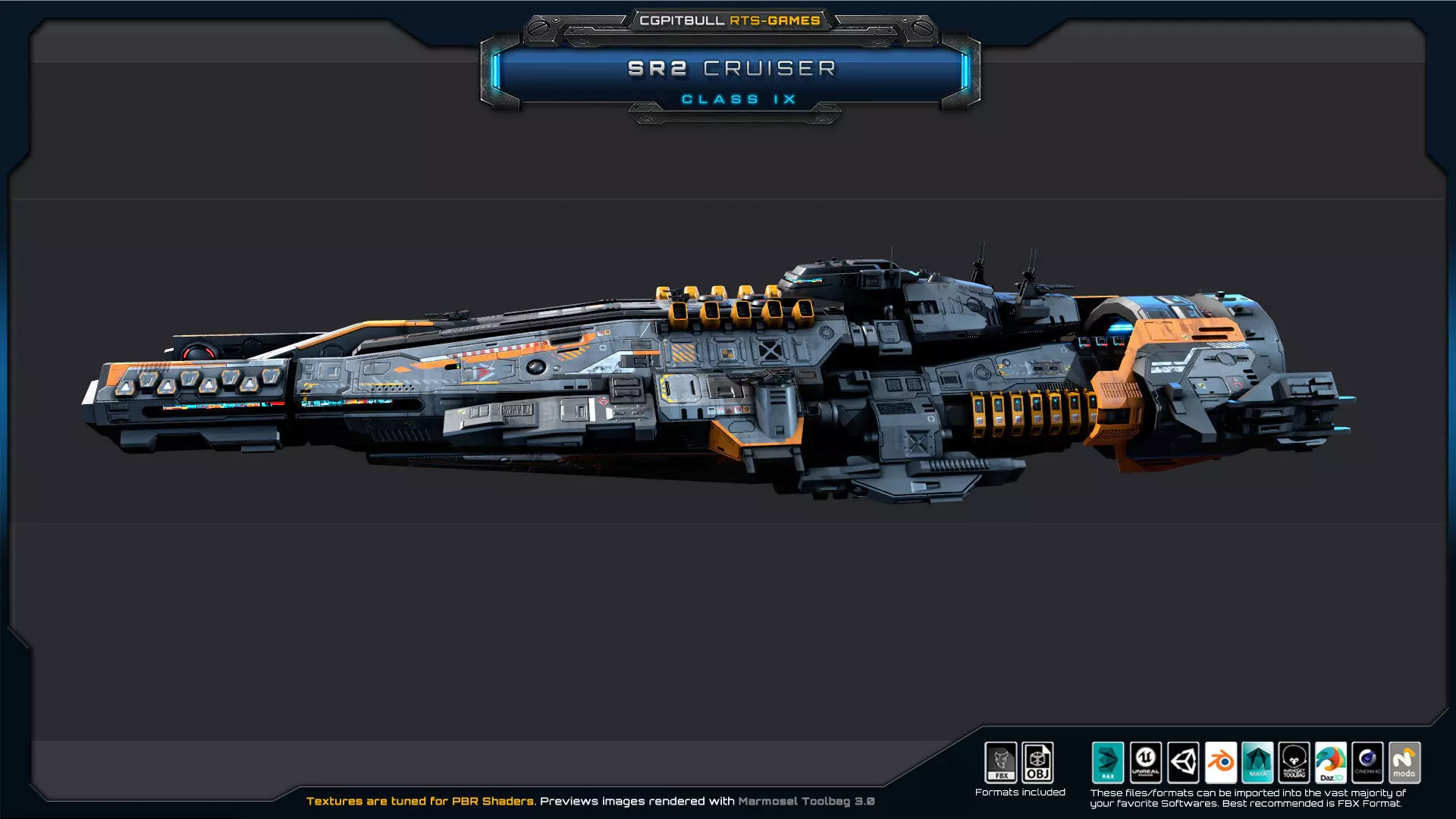 SR - Starships PACK Low-poly 3D model_5