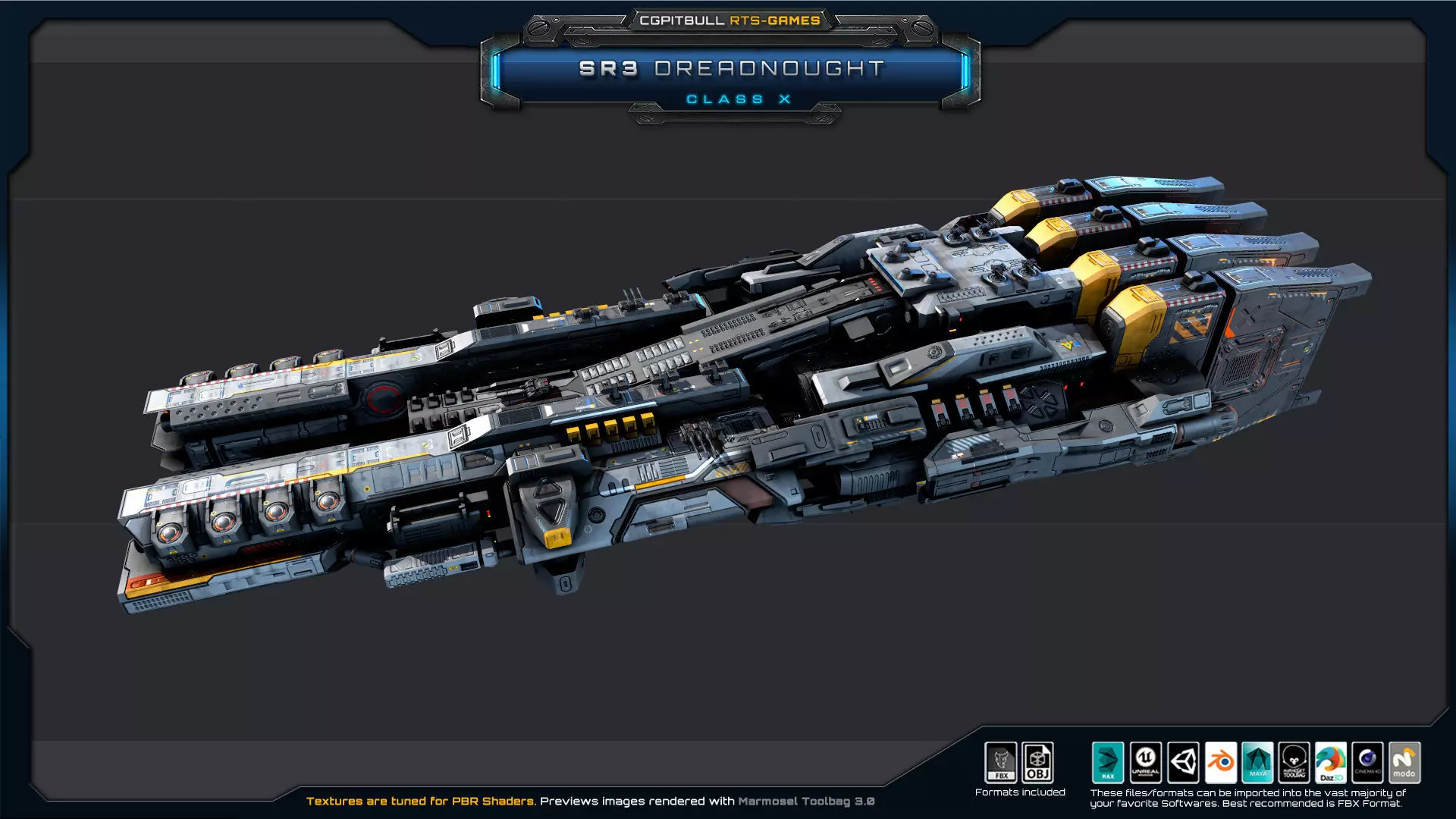 SR - Starships PACK Low-poly 3D model_12