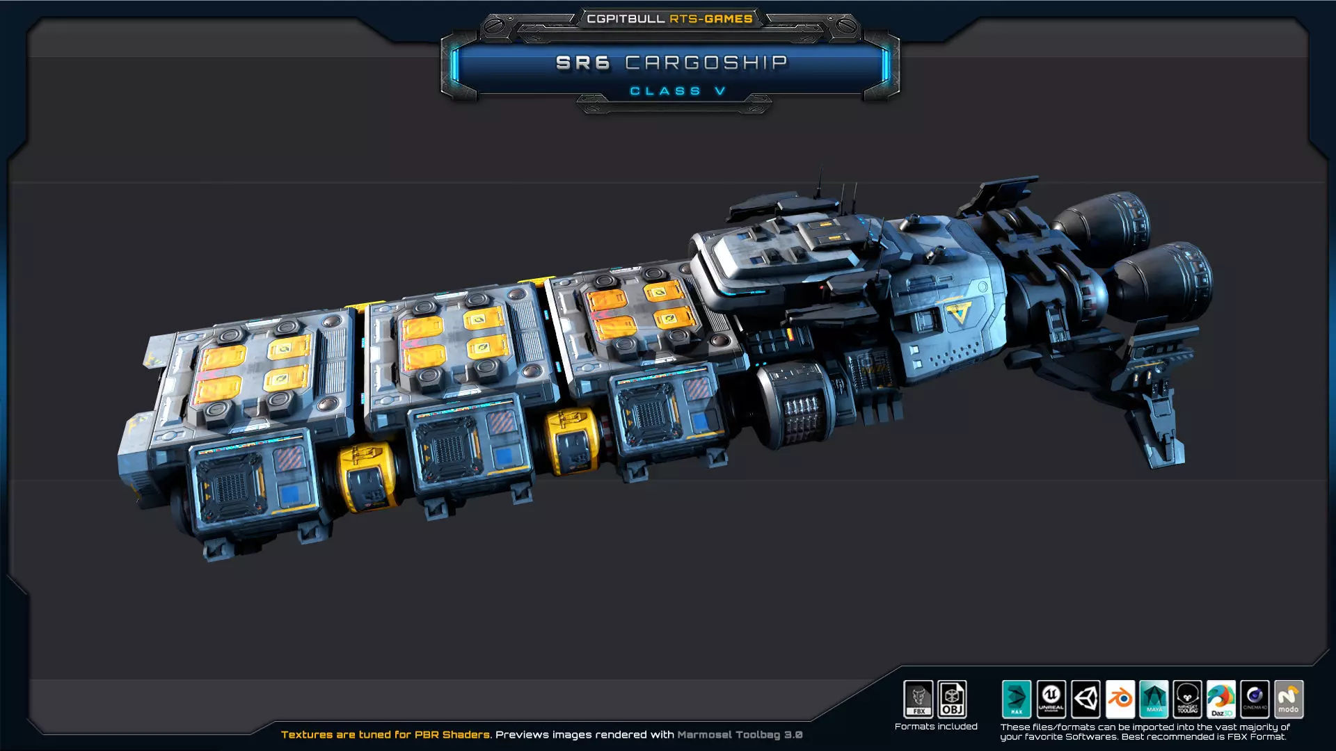 SR - Starships PACK Low-poly 3D model_35