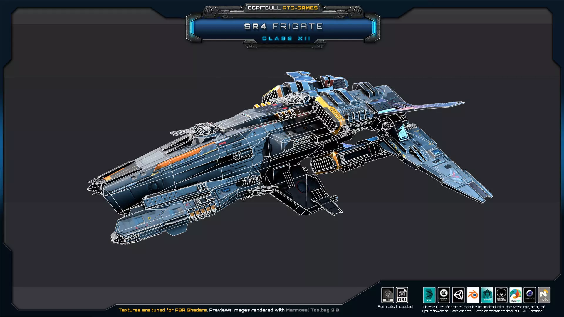 SR - Starships PACK Low-poly 3D model_25