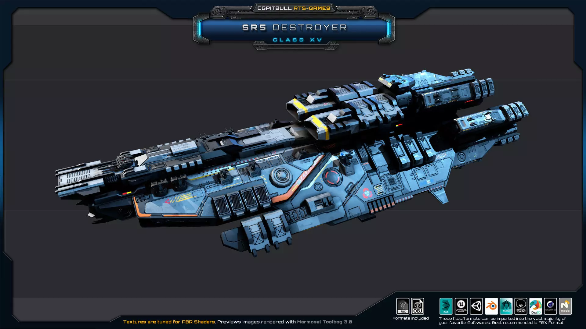SR - Starships PACK Low-poly 3D model_28