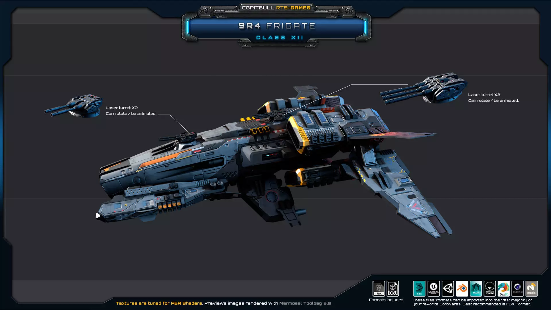 SR - Starships PACK Low-poly 3D model_19