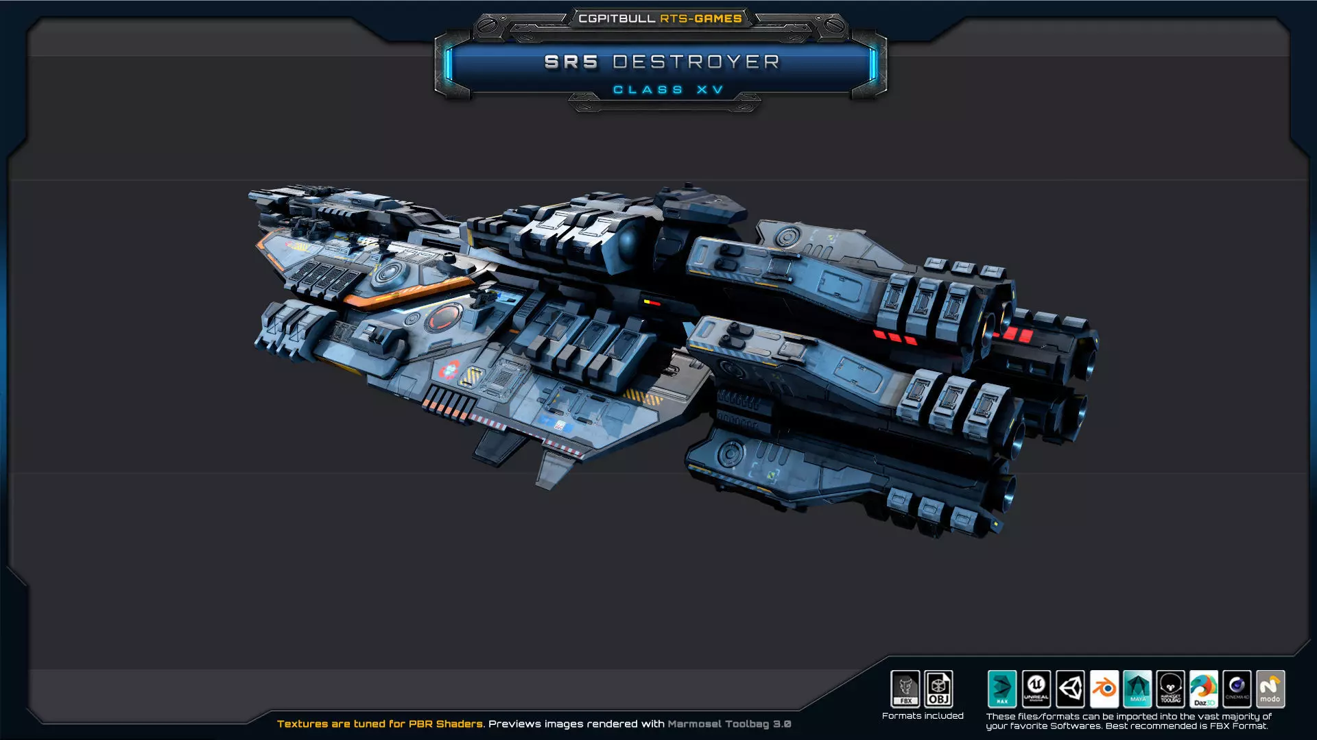 SR - Starships PACK Low-poly 3D model_31