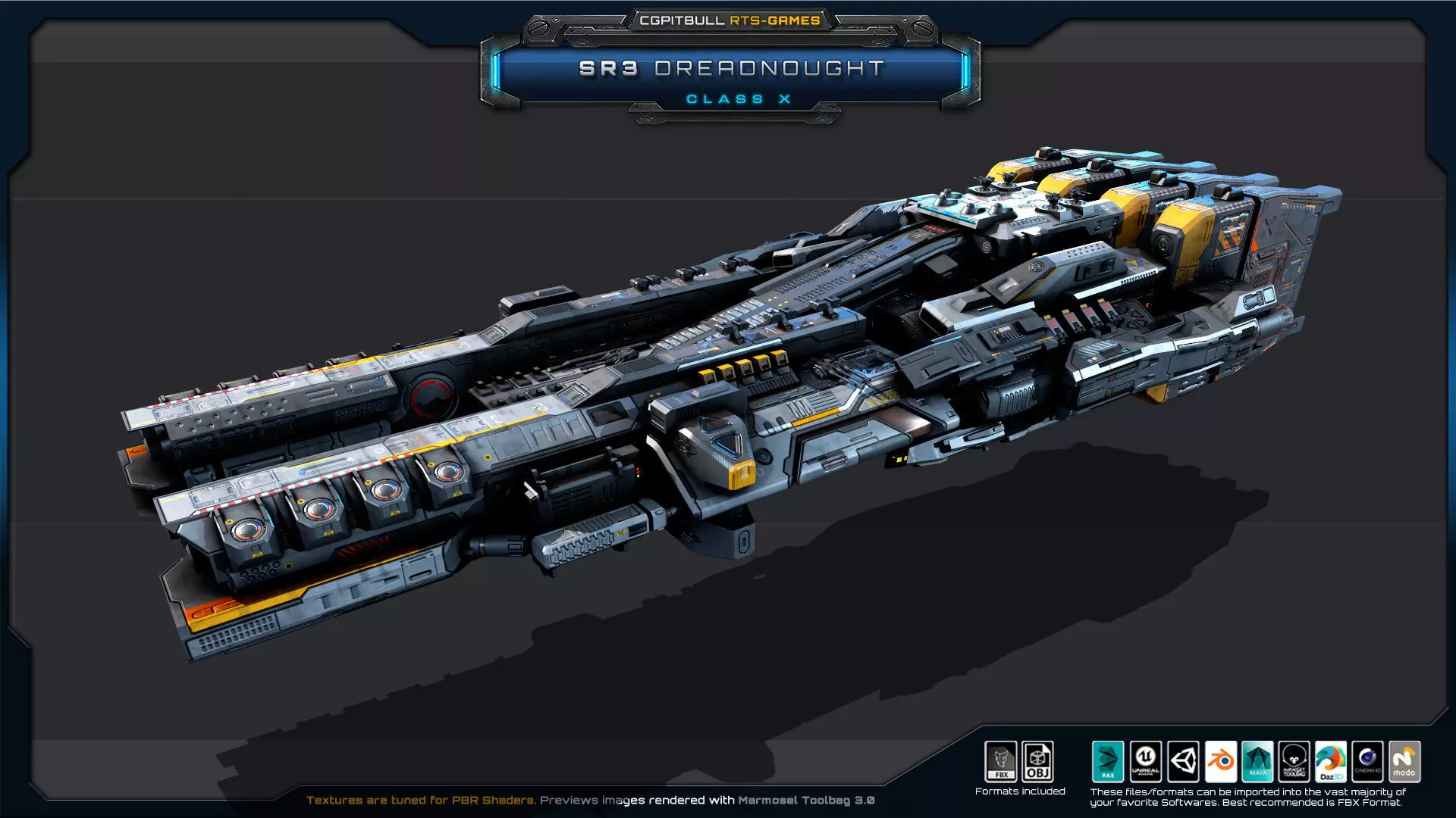 SR - Starships PACK Low-poly 3D model_10