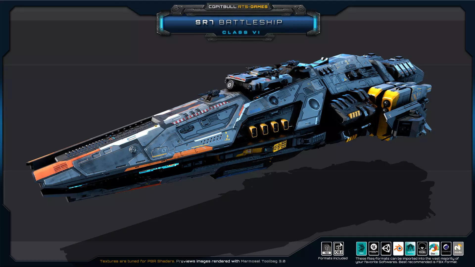 SR - Starships PACK Low-poly 3D model_41