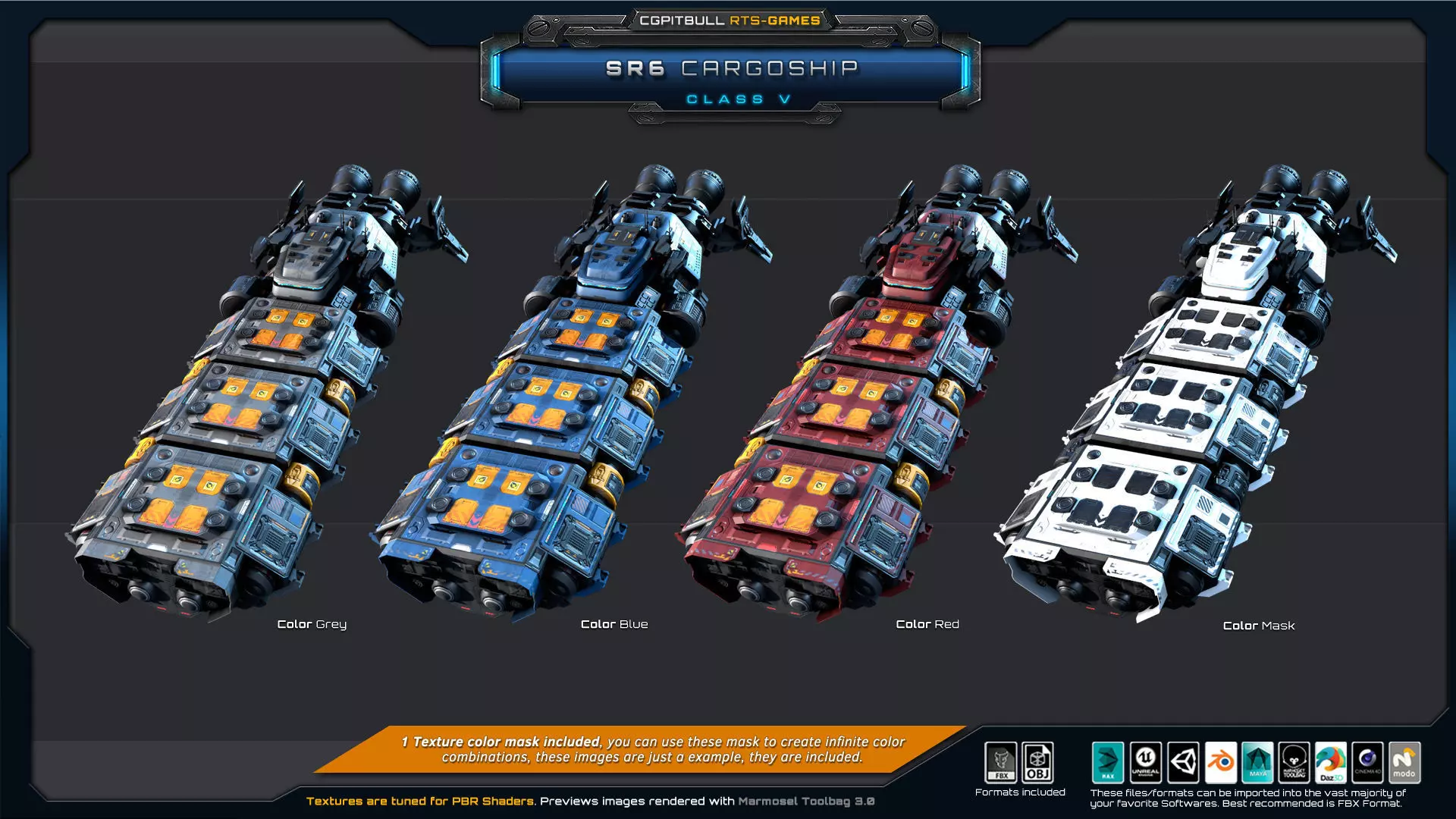 SR - Starships PACK Low-poly 3D model_40