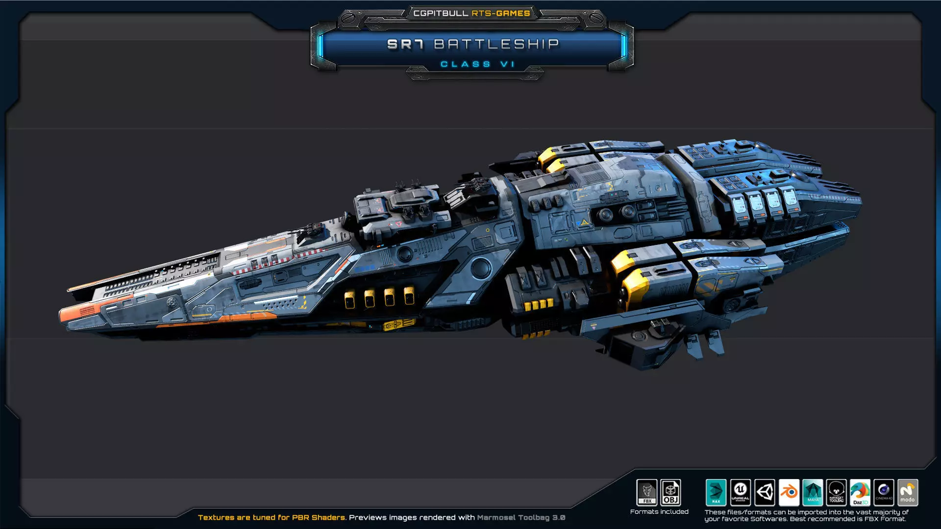 SR - Starships PACK Low-poly 3D model_43