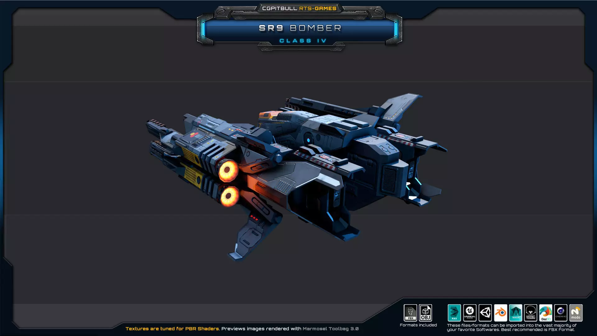 SR - Starships PACK Low-poly 3D model_58