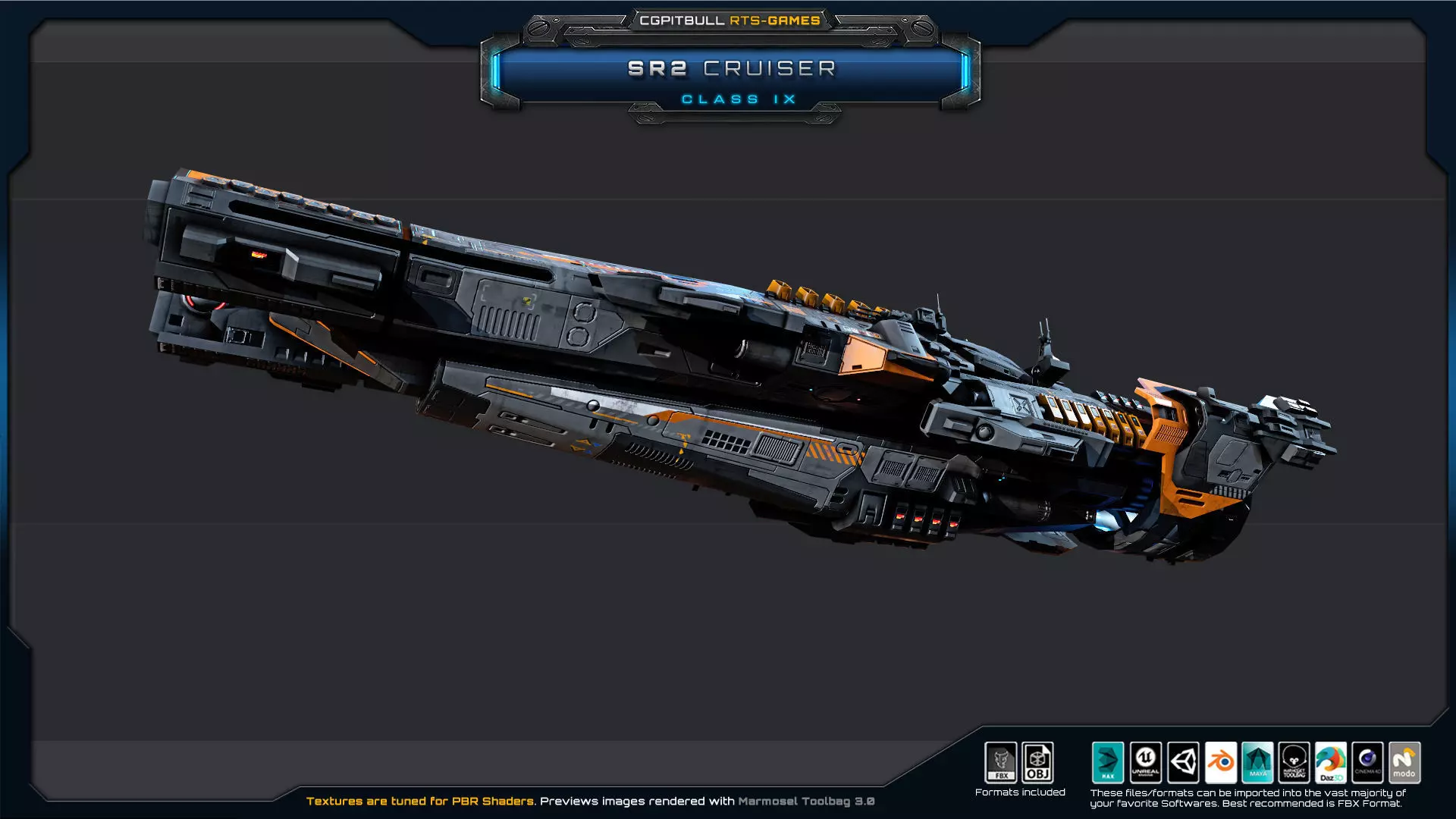 SR - Starships PACK Low-poly 3D model_7