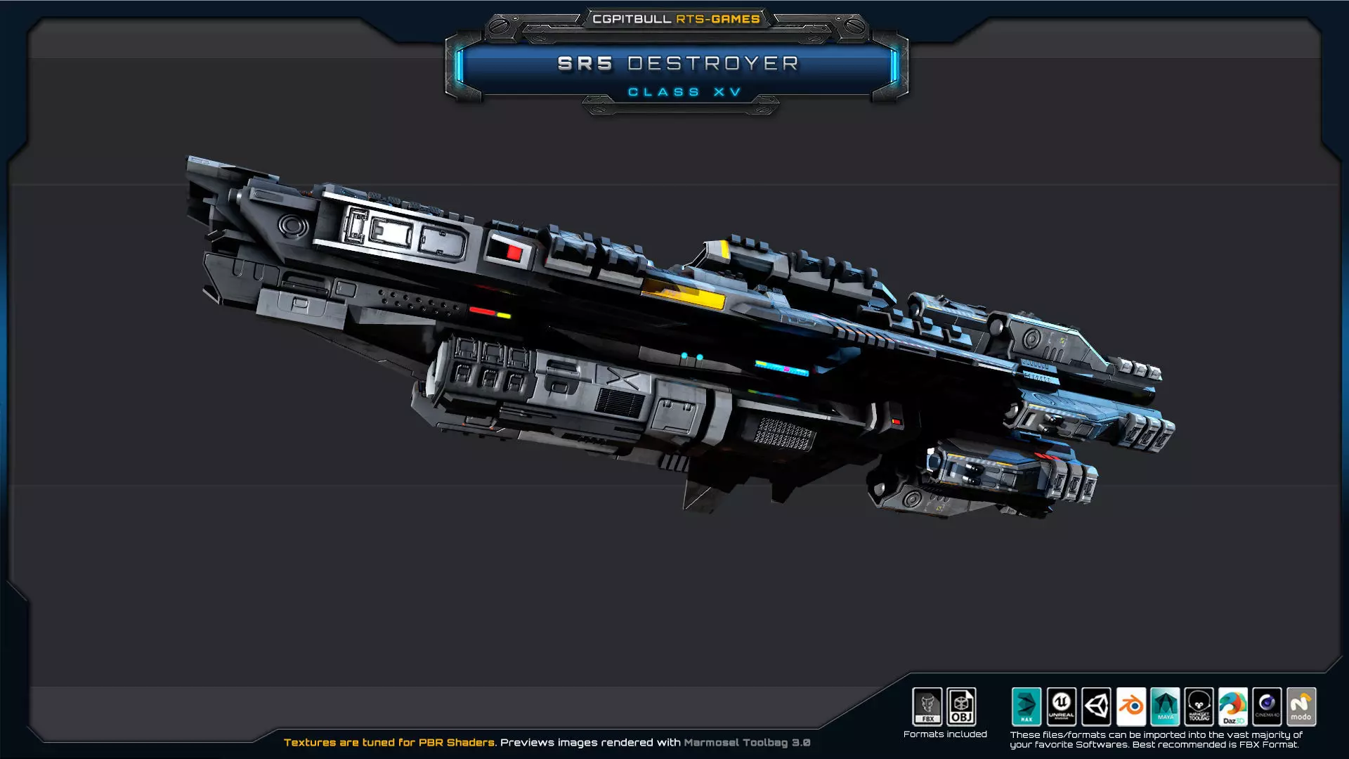 SR - Starships PACK Low-poly 3D model_30