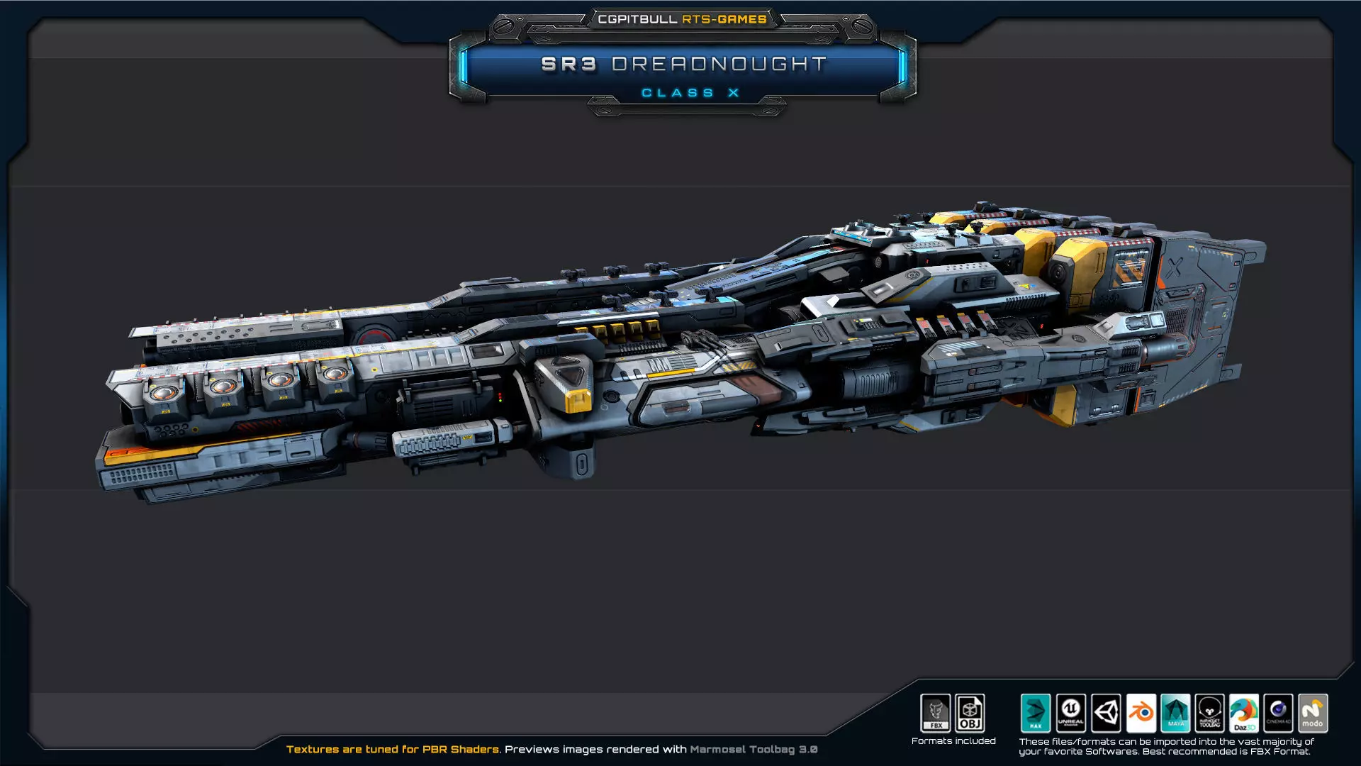 SR - Starships PACK Low-poly 3D model_13