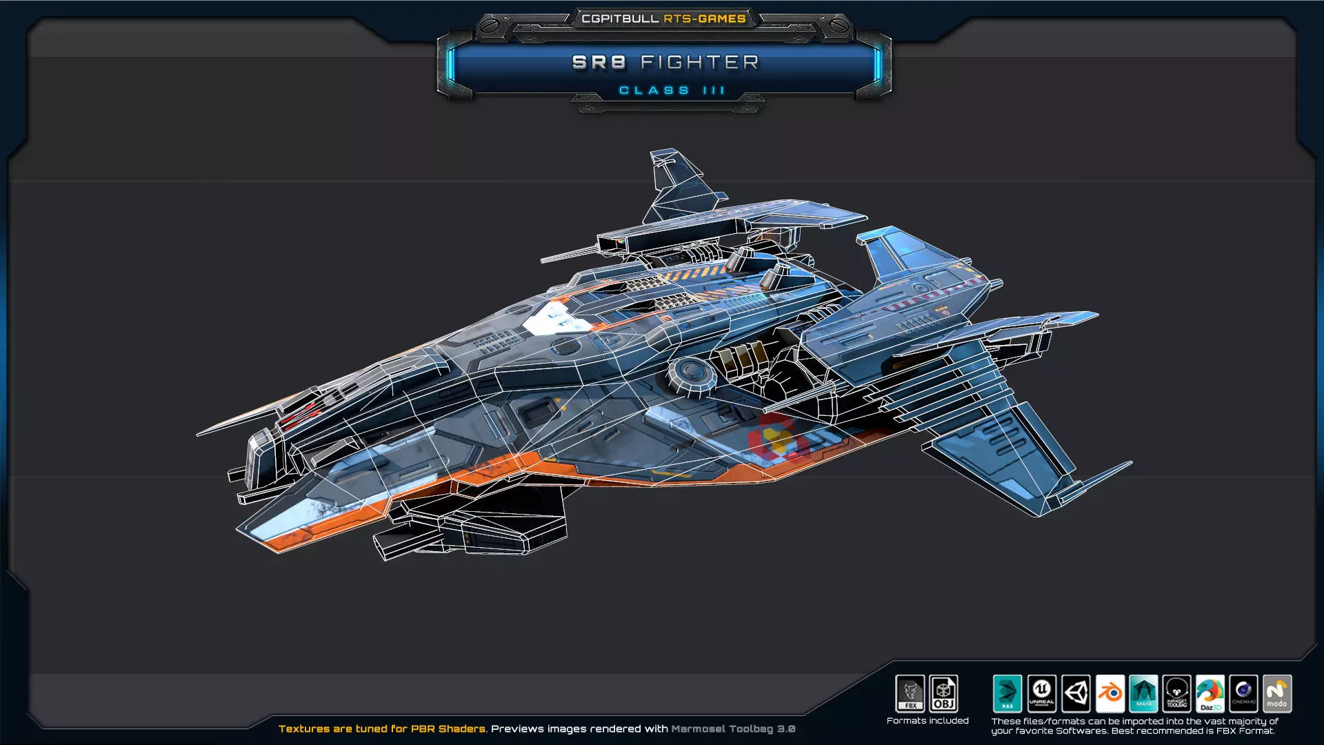 SR - Starships PACK Low-poly 3D model_54