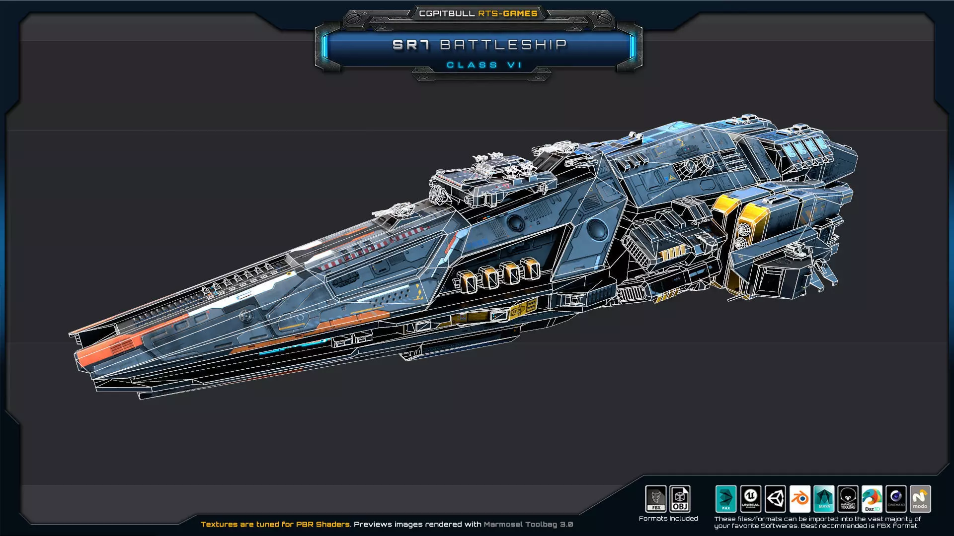 SR - Starships PACK Low-poly 3D model_48