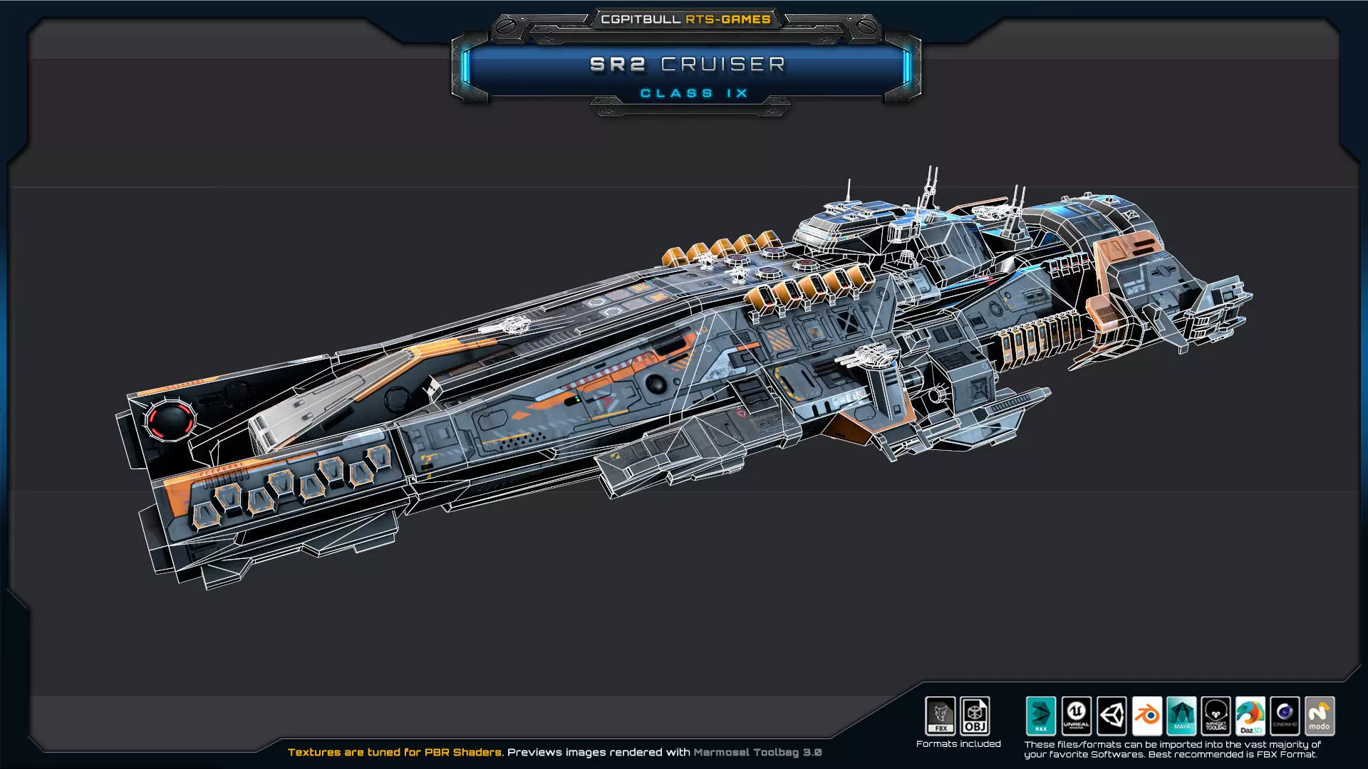 SR - Starships PACK Low-poly 3D model_9