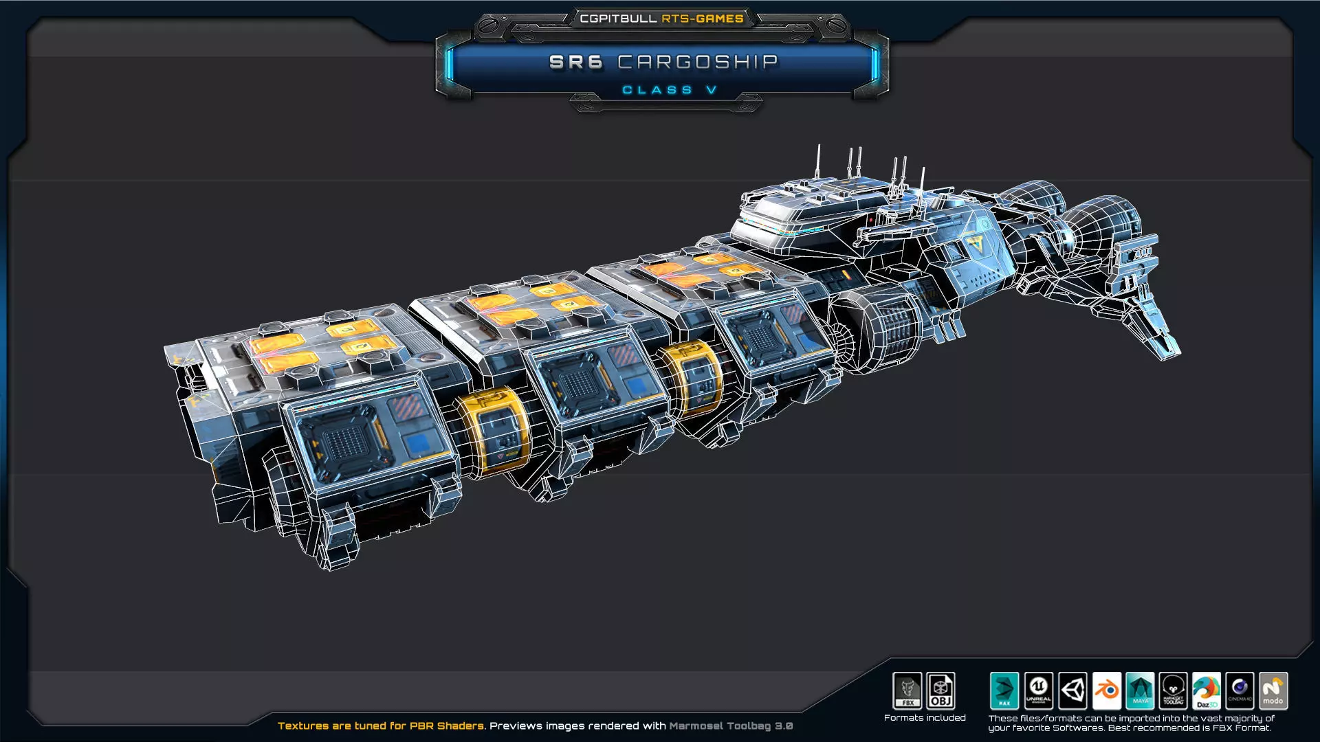 SR - Starships PACK Low-poly 3D model_39