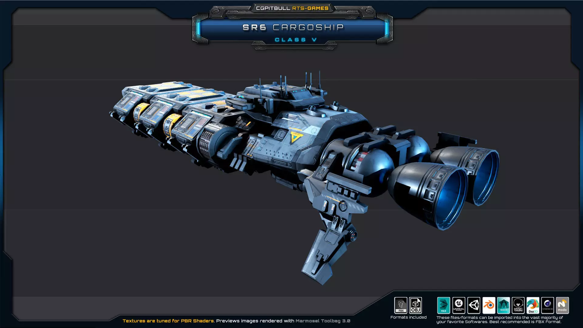 SR - Starships PACK Low-poly 3D model_37