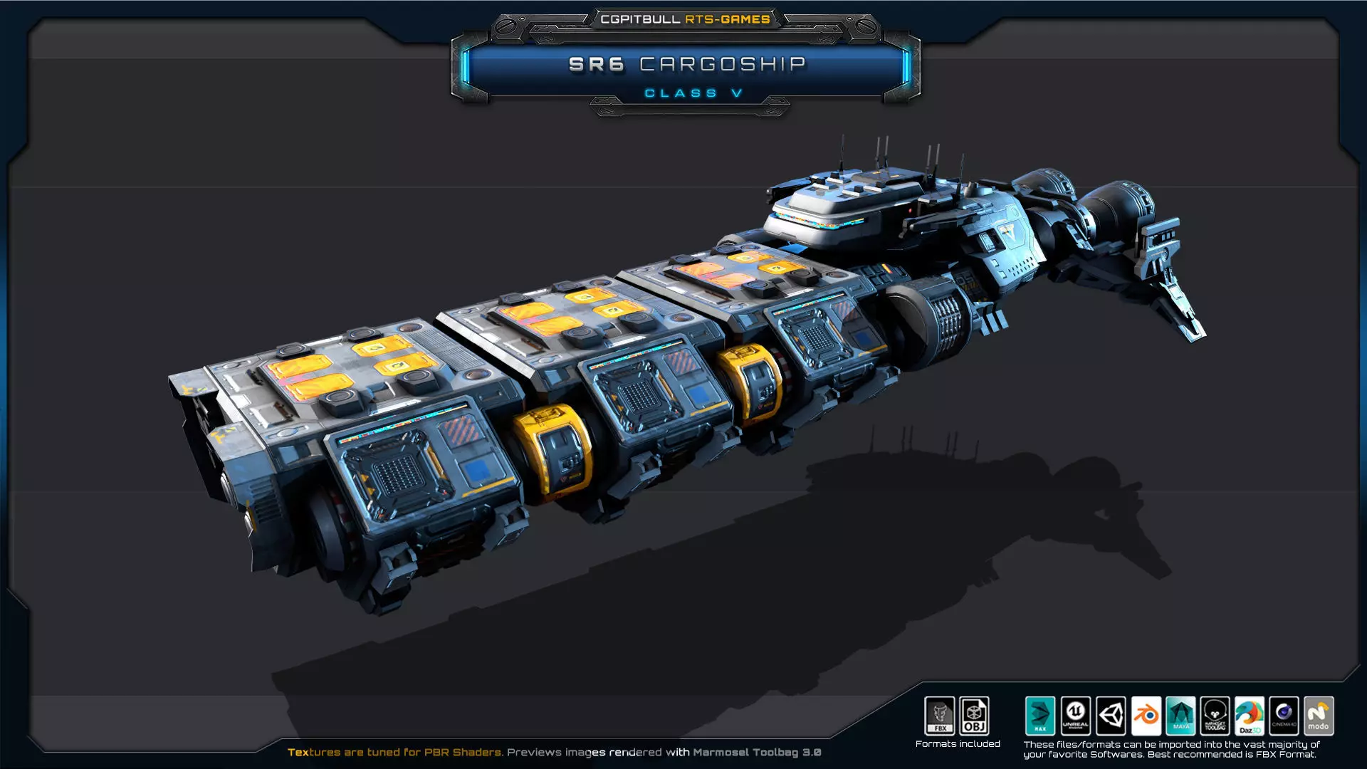 SR - Starships PACK Low-poly 3D model_34