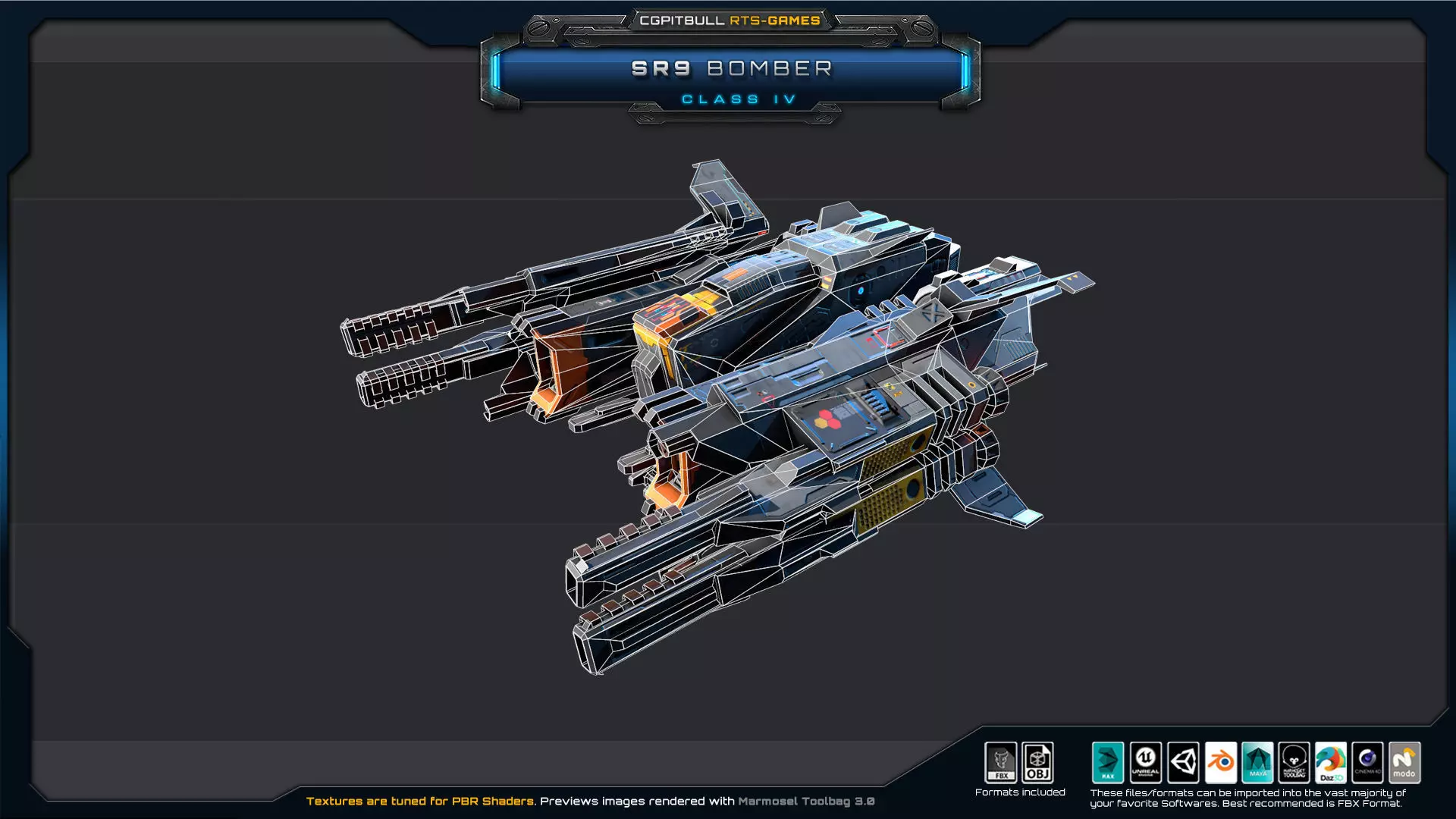 SR - Starships PACK Low-poly 3D model_60