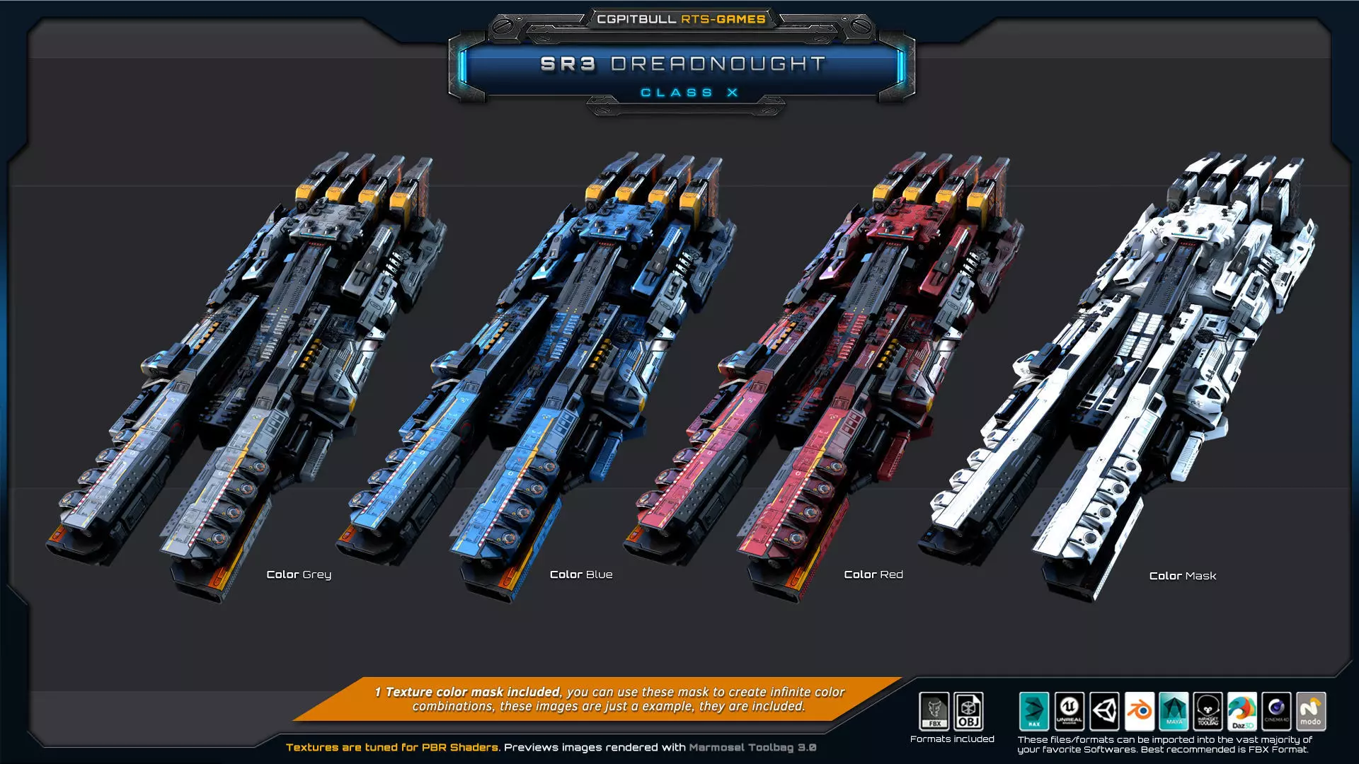 SR - Starships PACK Low-poly 3D model_16