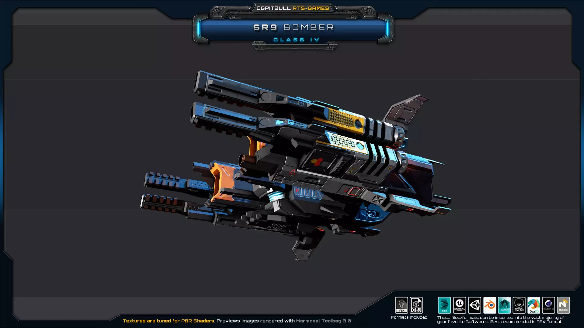 SR - Starships PACK Low-poly 3D model_59